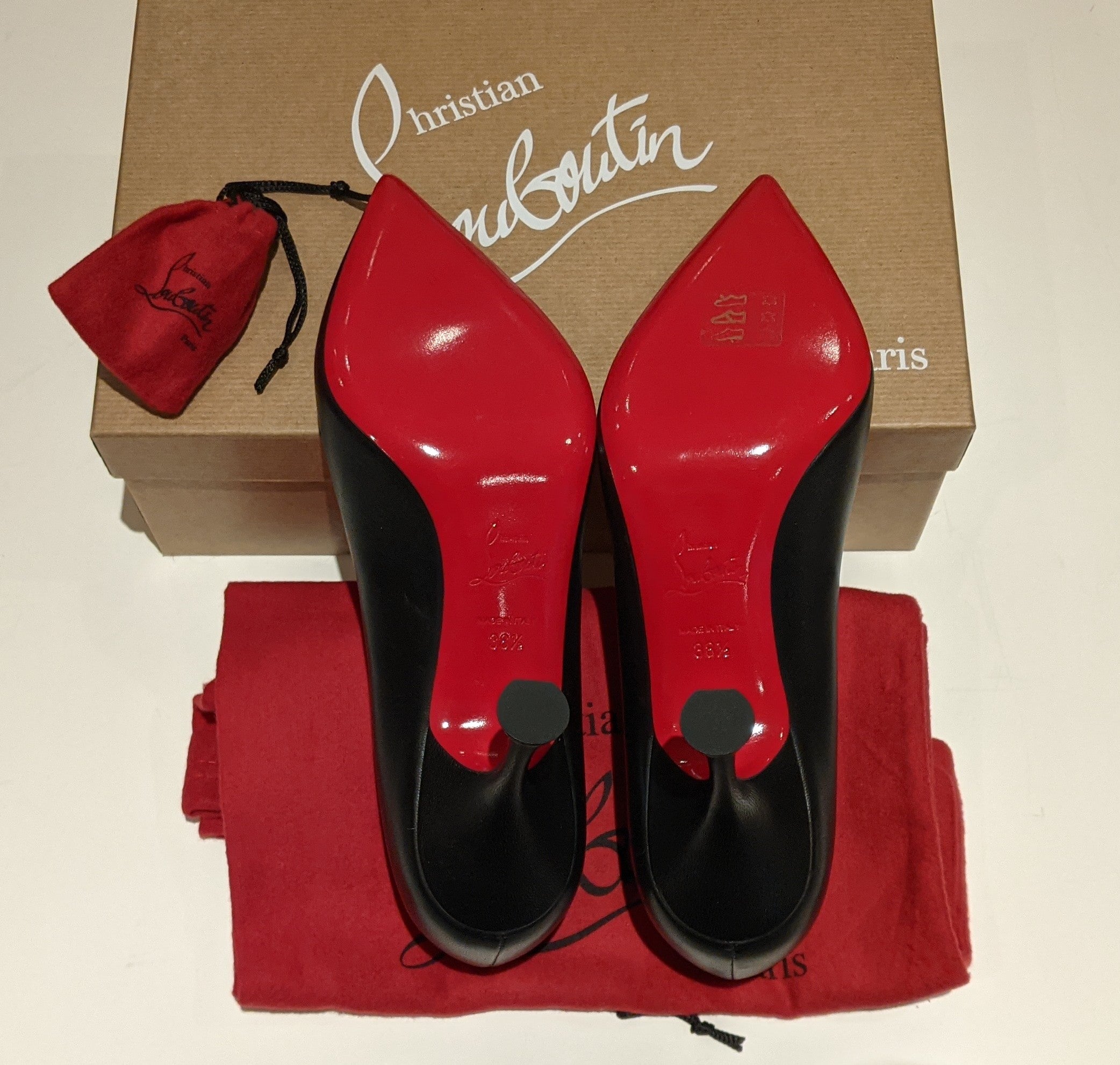 Christian Louboutin Pigalle 85mm Black Leather Pumps - Elegant High Heels for Women, Perfect for Evening Parties, Weddings & Special Occasions