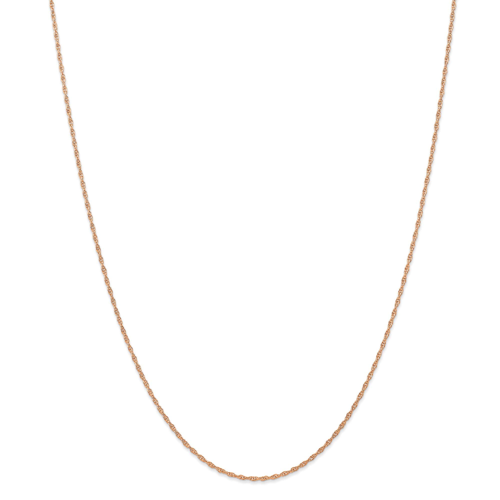 14K Rose Gold 1.15mm Cable Rope Chain Necklace - 18 Inch Dainty Carded Jewelry for Women - Perfect for Layering, Gifts & Everyday Wear