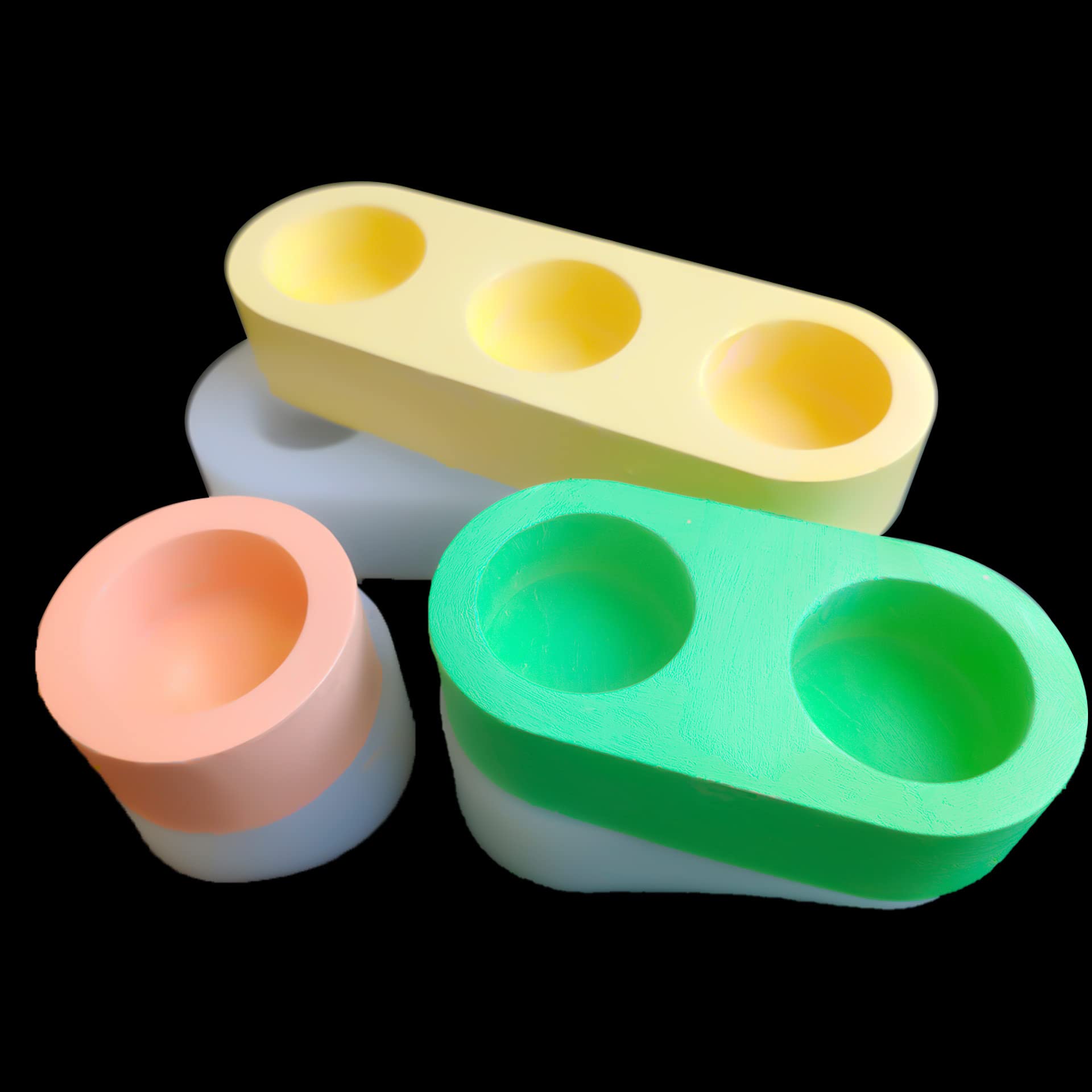 Yalulu 3Pcs Tealight Candle Holder Resin Molds - DIY Silicone Molds for Epoxy Candlestick Making, Home Decor Crafts | Perfect for Wedding Centerpieces, Holiday Decorations & Romantic Ambiance Lighting