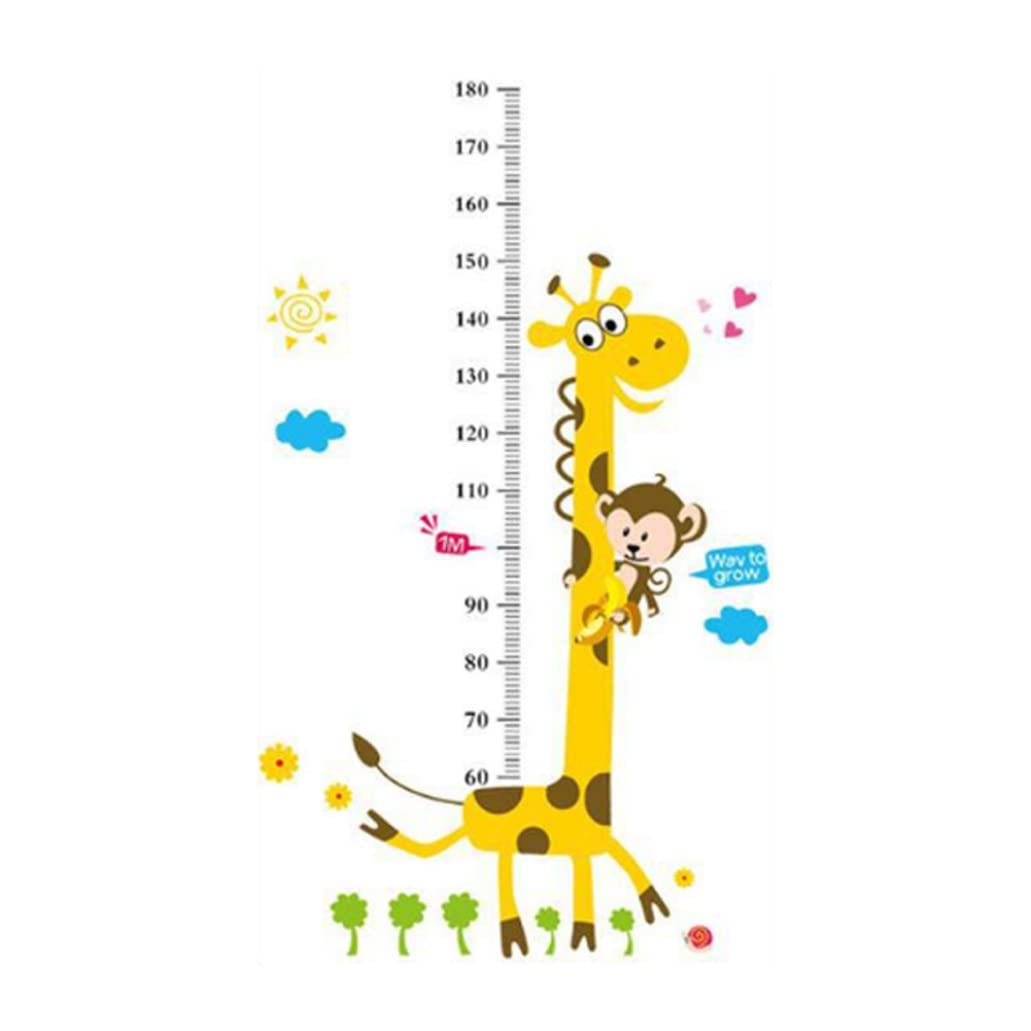 Tuimiyisou Baby Height Growth Chart - Wall Mounted Measuring Ruler for Kids, Nursery Room Decor with Giraffe & Monkey Design - Perfect for Tracking Child Development in Bedrooms & Playrooms