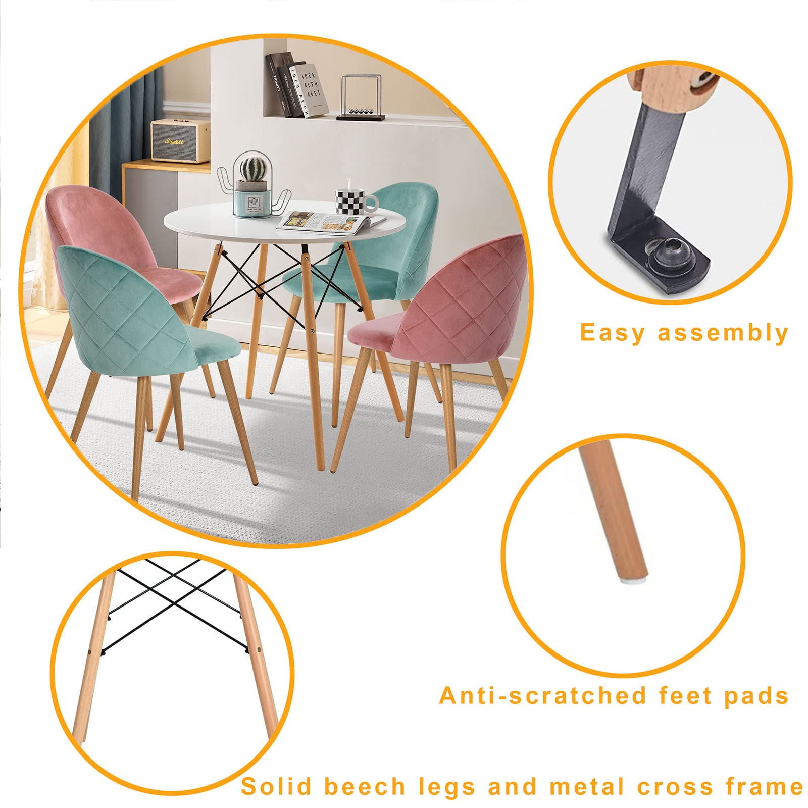 Modern White Round Dining Table 31.5
