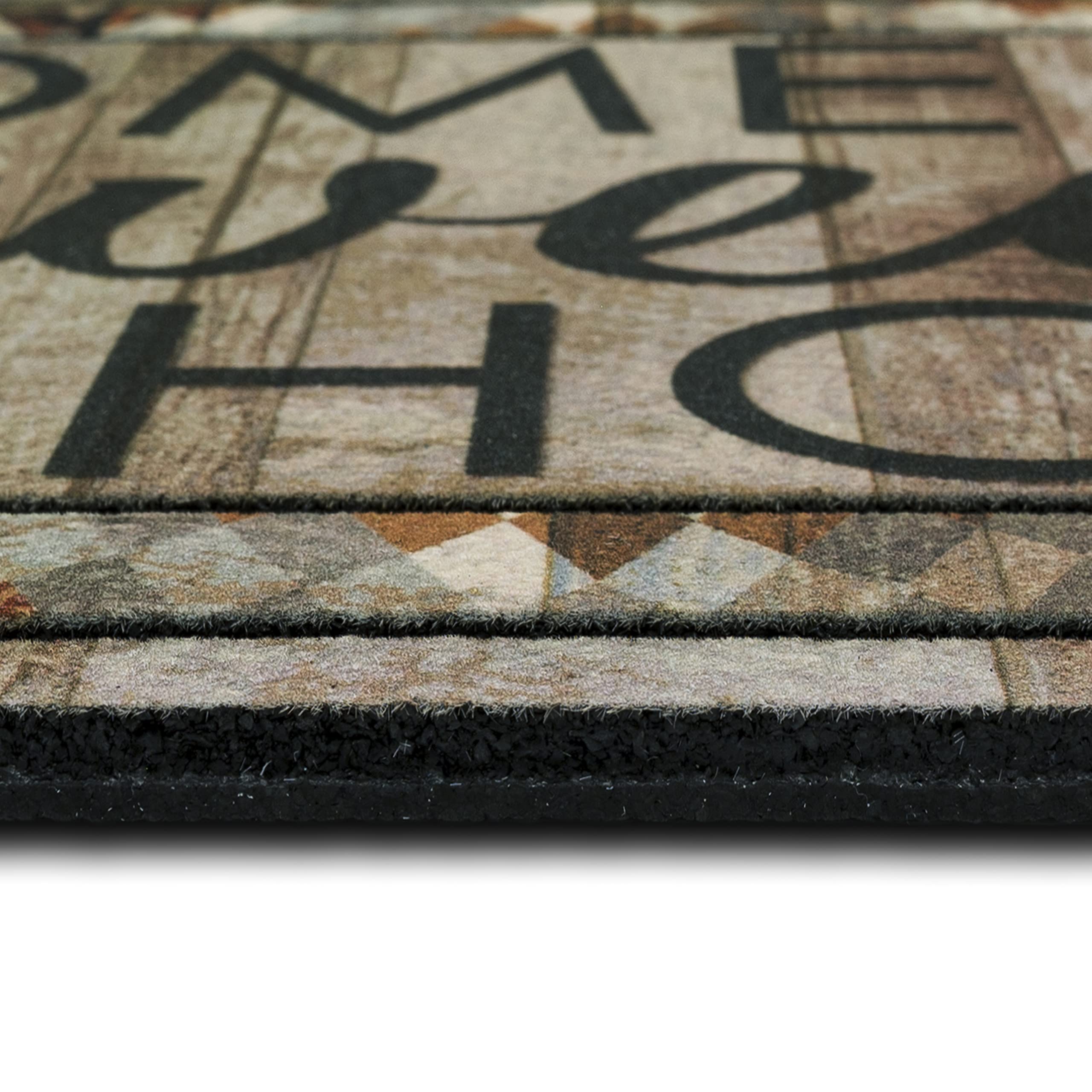 Mohawk Home 1.5' x 2.5' All-Weather Doormat - Non-Slip Recycled Rubber Entryway Rug for Outdoor/Indoor Use - Rustic 'Sweet Home' Design - Perfect for Front Door, Patio, Deck & Mudroom Protection