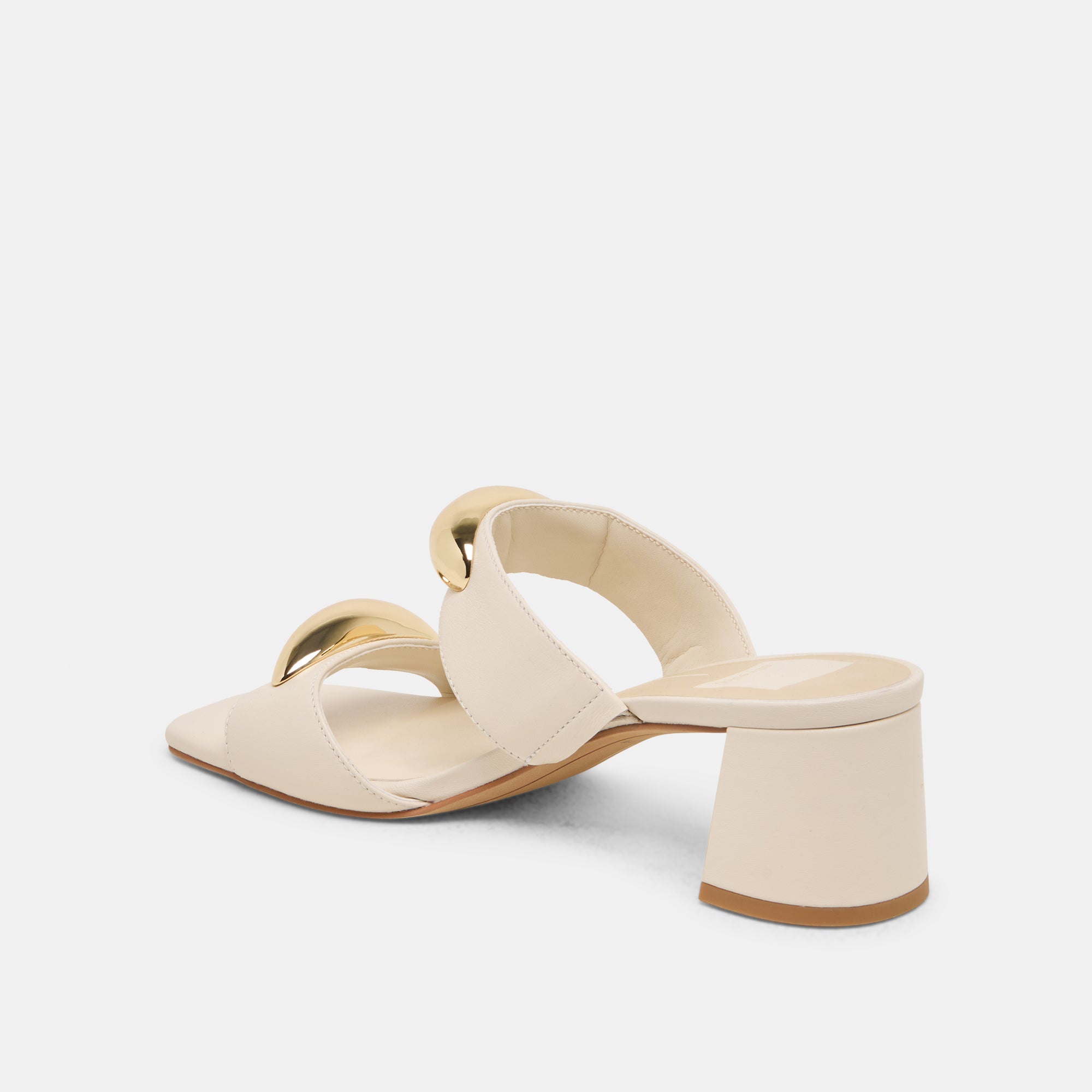 Barnet Women's Leather Heels - Stylish Bone Color High Heels for Work, Party & Evening Events