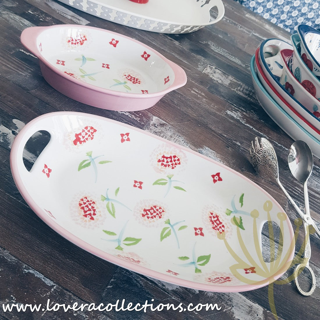 Handmade Pink Blossom Oval Ceramic Baking Dish - 12 Inch Porcelain Casserole Pan for Oven, Microwave & Dishwasher | Perfect for Casseroles, Lasagna, Desserts & Holiday Baking