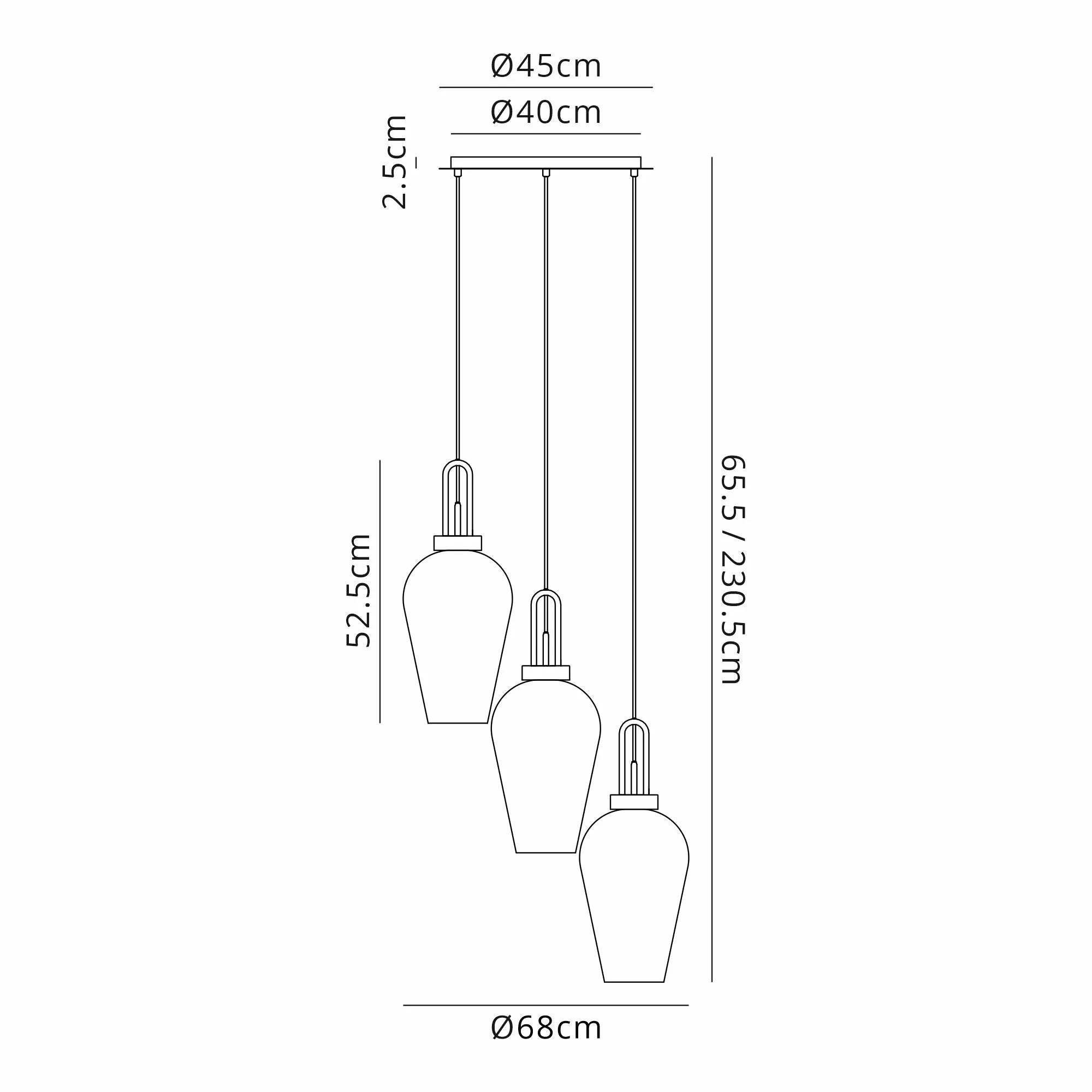 Stylish Cadiz 3-Light Cluster Pendant - Modern Ceiling Lighting Fixture for Dining Room, Kitchen Island & Living Room Decor