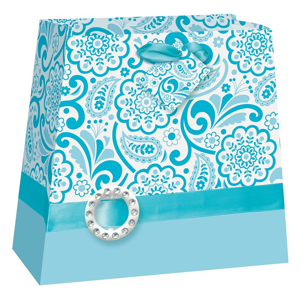 Aqua Blue Purse Gift Bag for Women - Elegant Clutch Handbag for Parties, Weddings & Special Occasions