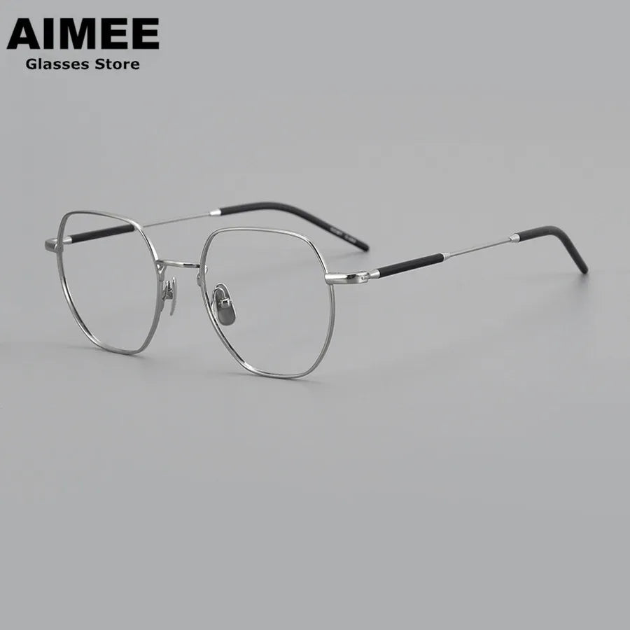 Aimee Unisex Full Rim Oval Square Titanium Eyeglasses Frame 23339 - Lightweight Durable Glasses for Reading, Work & Fashion Accessories