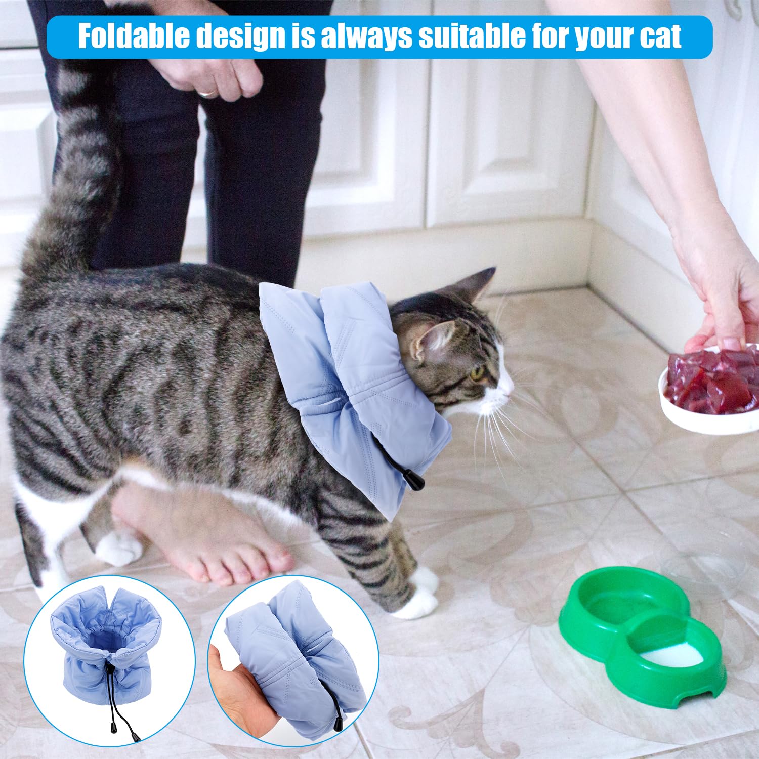 Soft Adjustable Cat Recovery Collar - Elizabethan Cone for Post-Surgery Protection, Prevents Licking Wounds - Comfortable Neck Collar for Cats & Kittens (Size S) | Ideal for Spay/Neuter Recovery & Wound Healing