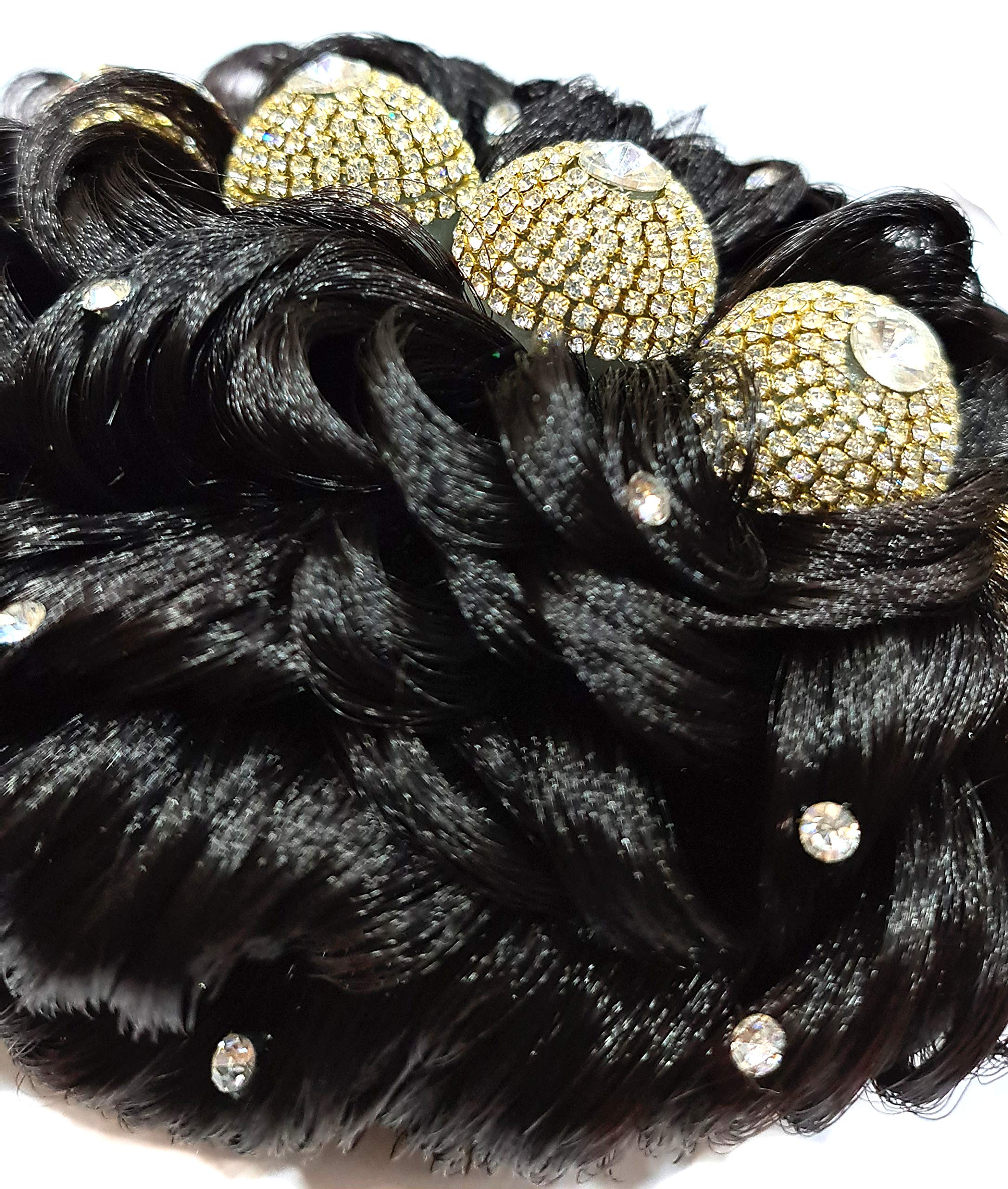 Perzit Wedding Hair Bun Flowers - Elegant Black Hair Accessories for Women (1 Piece) | Perfect for Bridal, Prom, and Formal Events