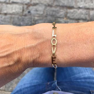 14K Gold I Love You Bolo Bracelet - Adjustable Heart Charm Bangle for Women, Perfect Gift for Valentine's Day, Anniversary & Romantic Occasions