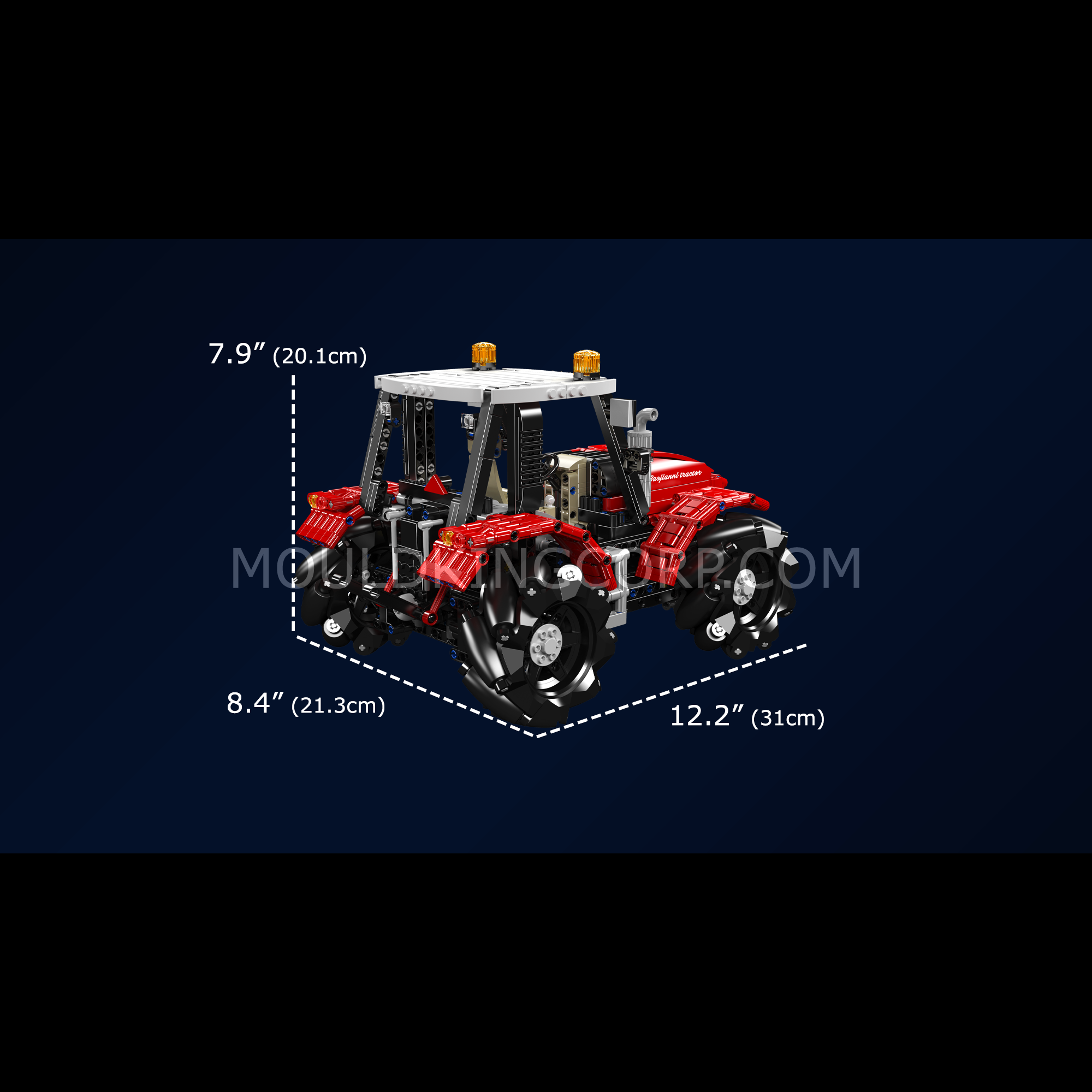 Mould King 18037 Mecanum Wheel Remote Control Tractor Building Kit - 1,392 Pieces STEM Toy for Kids & Adults | DIY Construction Set for Robotics, Engineering Play & Gift Ideas
