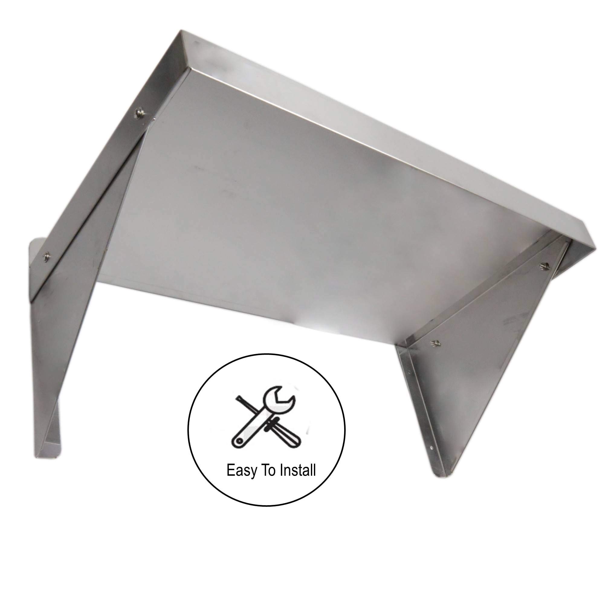 GSW NSF Approved 16”D x 24”W Stainless Steel Commercial Wall Mount Shelf - Heavy Duty Industrial Appliance Rack for Restaurant, Bar, Home Kitchen, Laundry, Garage & Utility Room - Perfect for Storage, Organization & Space Saving