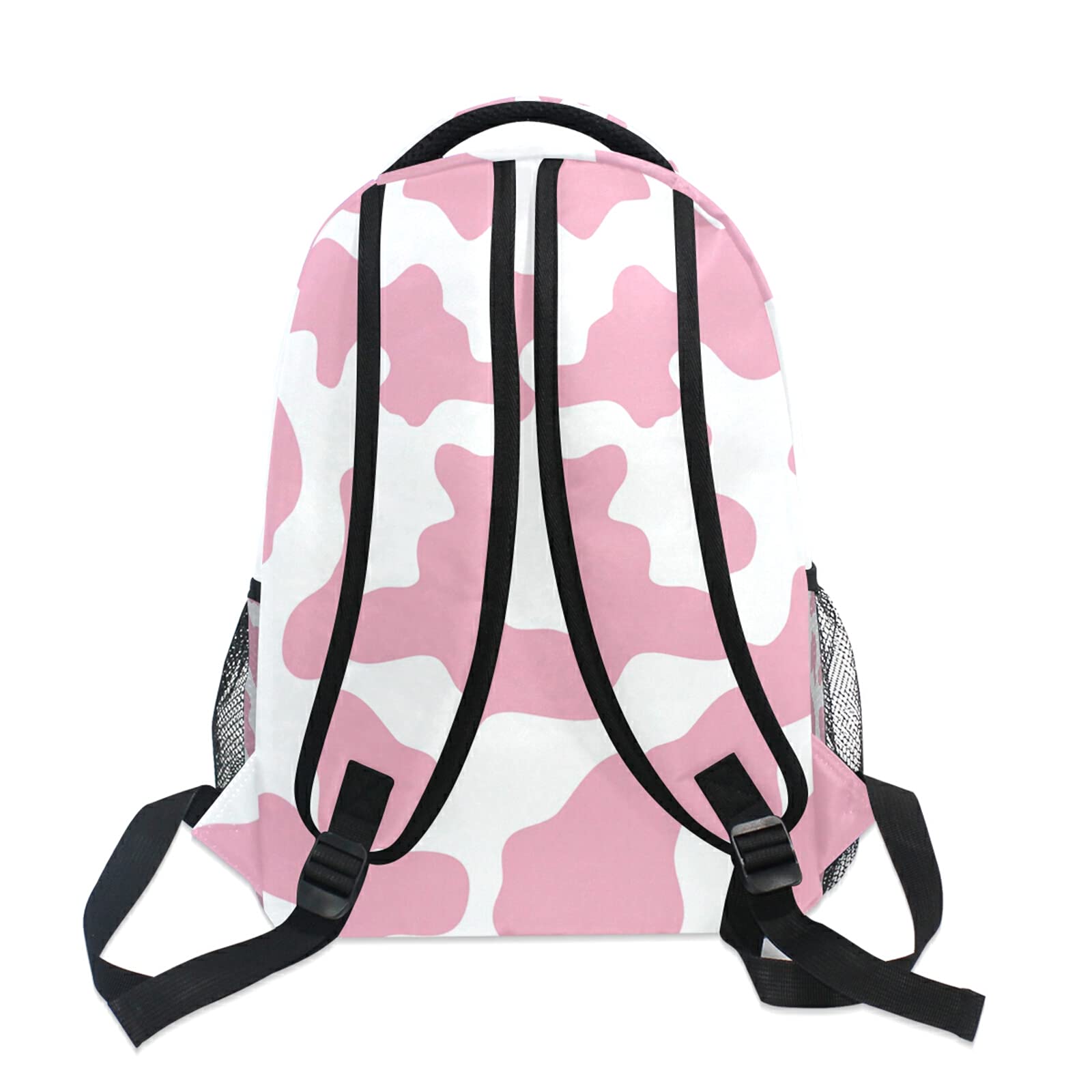 Women's Pink Cow Print Camouflage Laptop Backpack - Stylish Bookbag for School, College, Travel & Work - Durable Shoulder Daypack for Teens, Girls & Adults