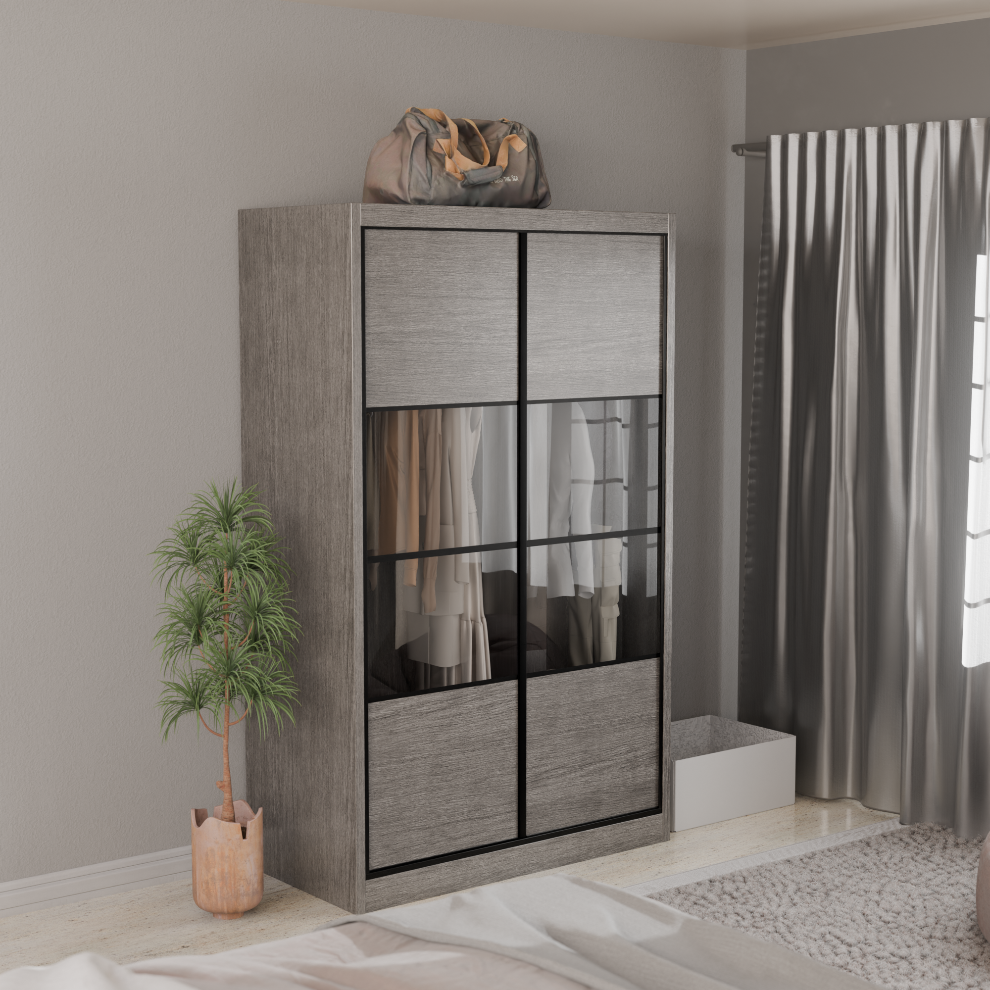 Josie Modular Wardrobe W01 - Customizable Closet Organizer with Adjustable Shelves & Hanging Rod - Perfect for Bedroom, Walk-In Closet & Small Space Storage Solutions