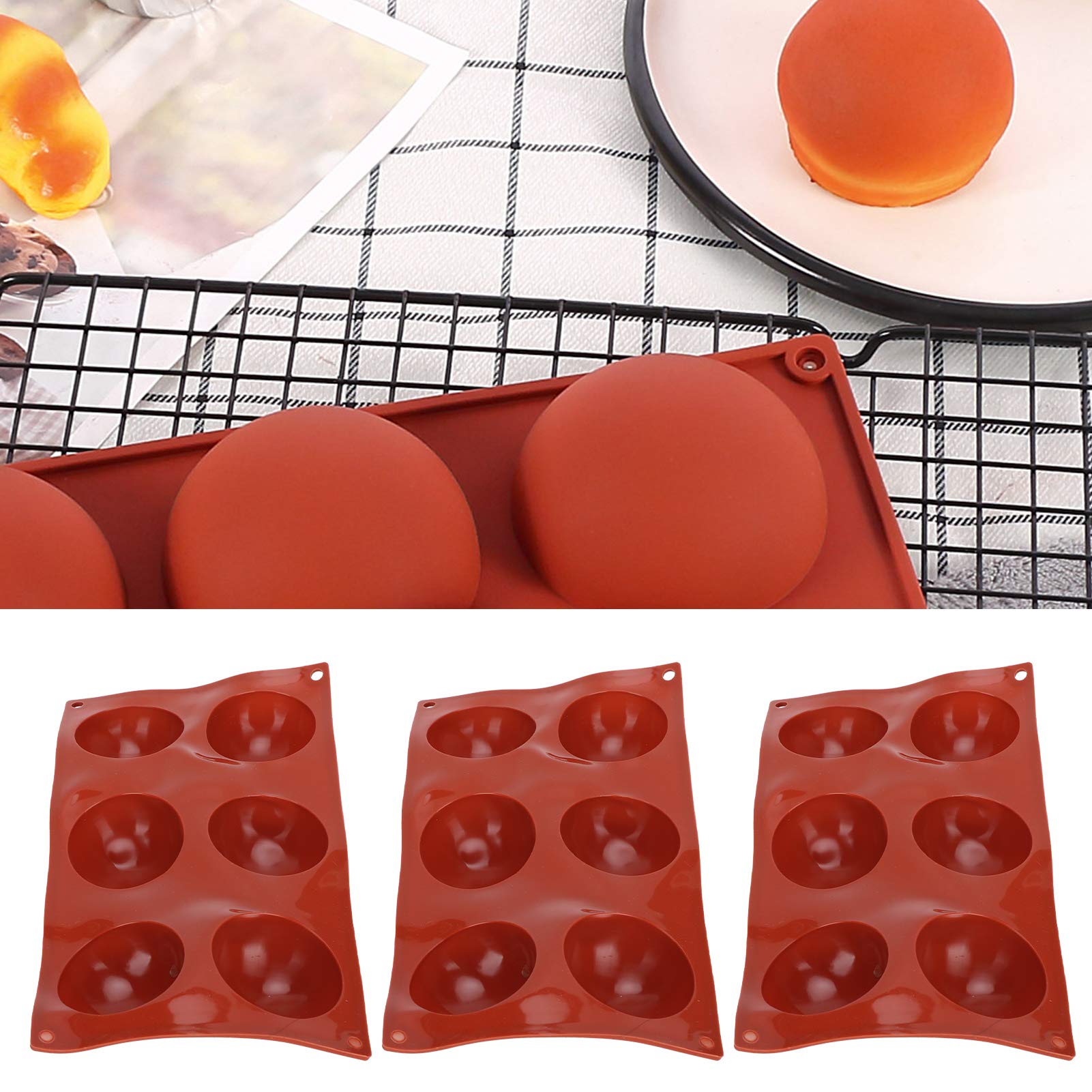 Semi Sphere Silicone Mold Set of 3 - Non-Stick Baking Molds for Cake, Dessert, Bread & Pastry Decorations - Perfect for DIY Baking, Party Treats & Home Kitchen Use