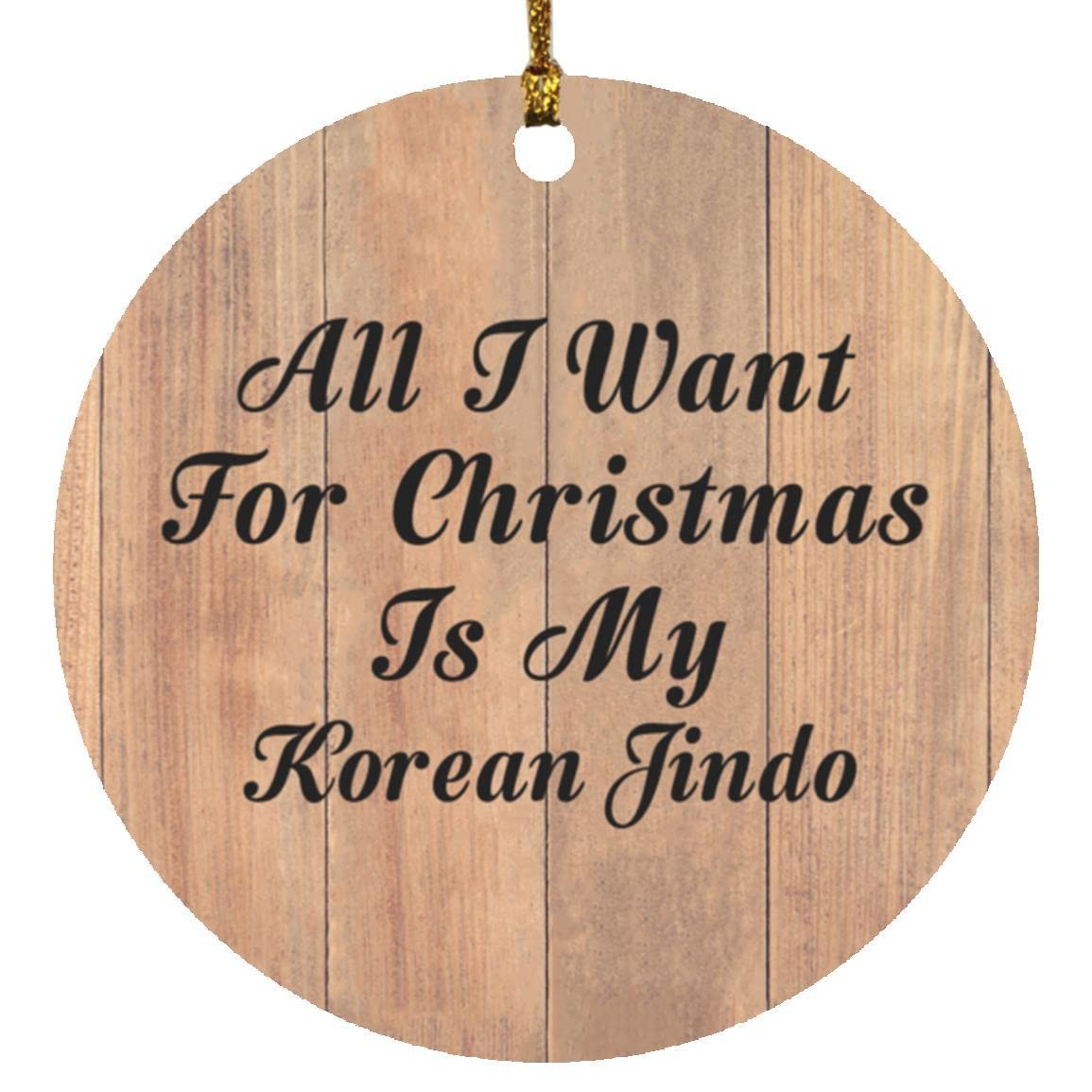 Korean Jindo Christmas Tree Ornament - Gift for Holidays & Birthdays