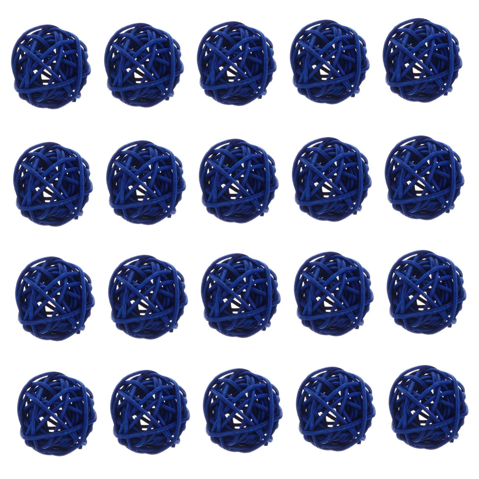 VILLCASE 20pcs Natural Rattan Woven Balls - Mini Boho Home Decor for Vases, DIY Crafts, Party & Wedding Decorations - Perfect for Table Centerpieces, Wall Hangings and Gift Wrapping Accents
