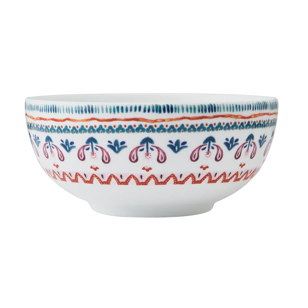 Hand-Painted Ceramic Medallion Bowls - Set of 4 for Soup, Cereal & Dessert - Elegant Dining & Home Decor Tableware