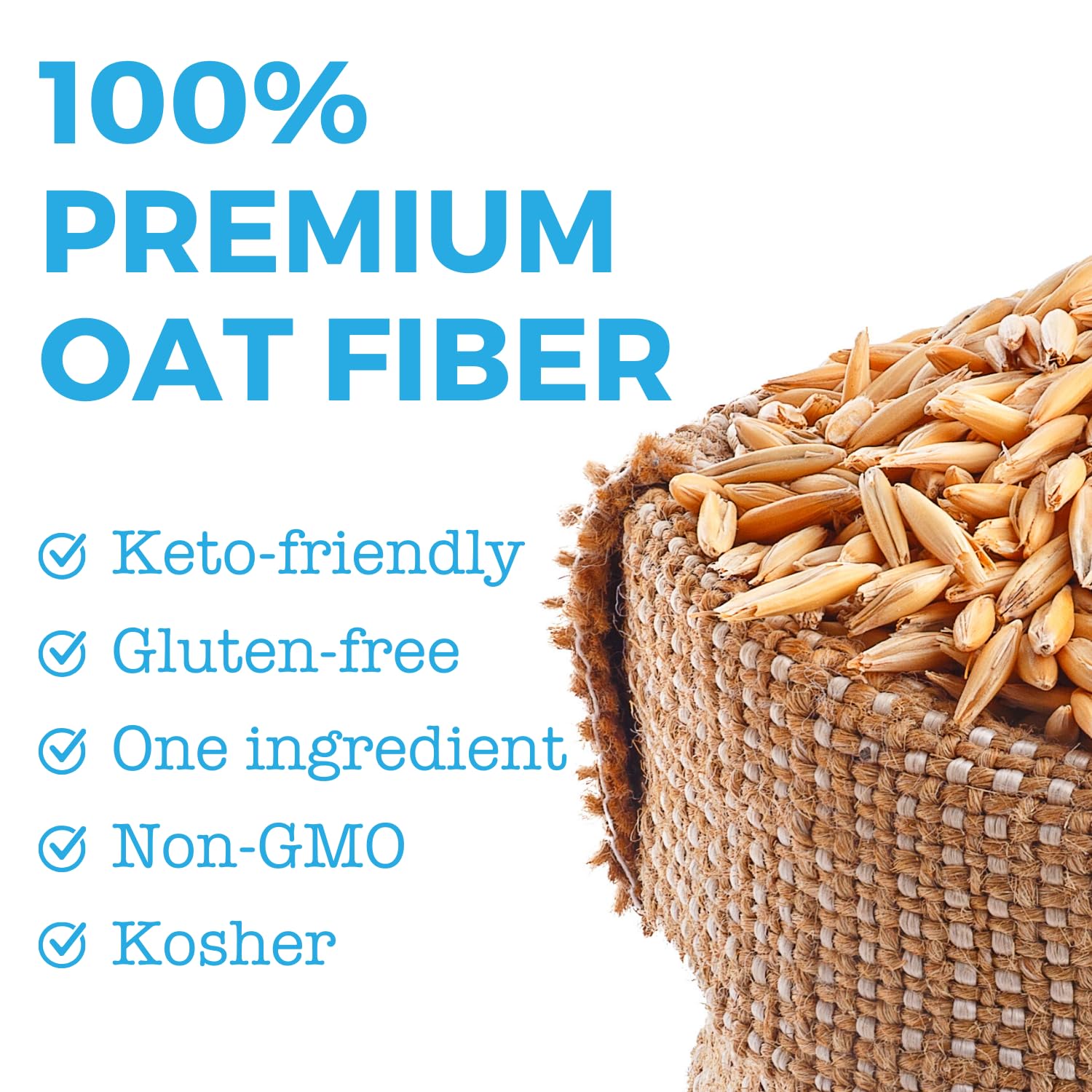 Oat Fiber 2.5 lb - Ultra-Fine Powder for Low Carb & Keto Baking, 0g Net Carbs, Gluten-Free, Non-GMO, Perfect for Bread, Muffins, and Pancakes