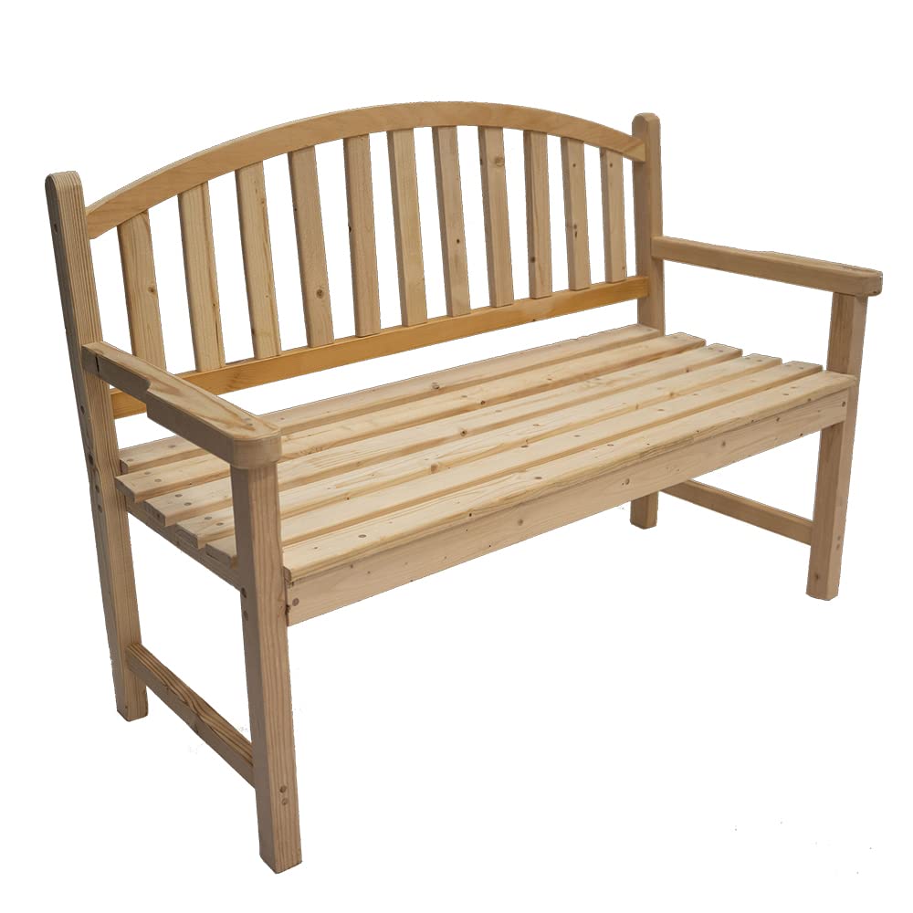 4FT Solid Wood Outdoor Garden Bench - Weather-Resistant Patio Seating for Backyard, Deck, or Porch - Perfect for Relaxing, Entertaining, and Outdoor Dining