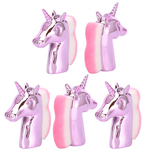 5pcs Soft Nail Dust Brushes - Multifunctional Cleaner for Nail Art (Light Pink+White) - Perfect for Salon & Home Manicures