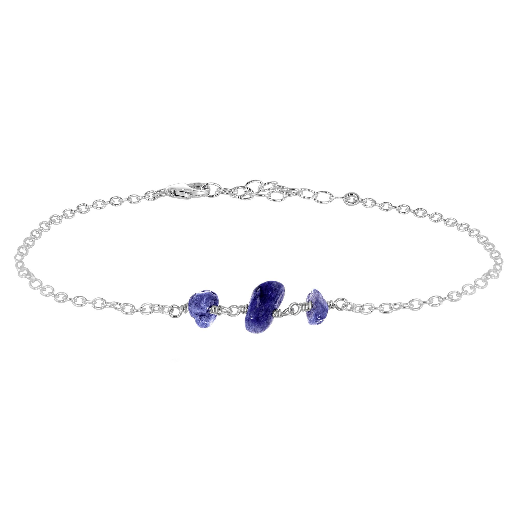 Exquisite Tanzanite Beaded Chain Anklet - Genuine Tanzanite Gemstone Ankle Bracelet for Women - Perfect for Beach, Wedding & Boho Fashion Accessories