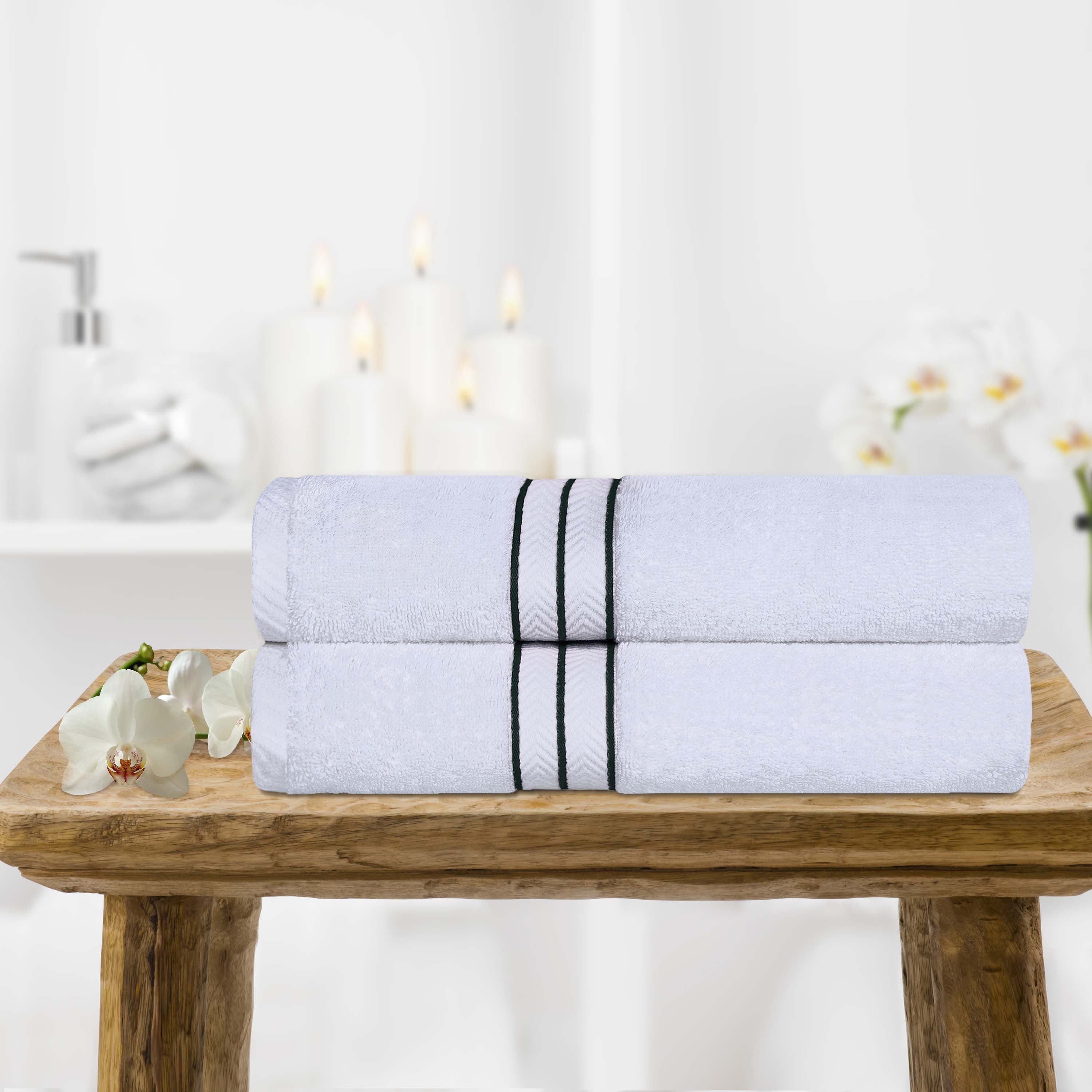 Premium Turkish Cotton Ultra Plush Bath Towels - 2 Piece Set, Highly Absorbent & Quick Dry for Spa, Gym, Beach & Luxury Bathroom Use