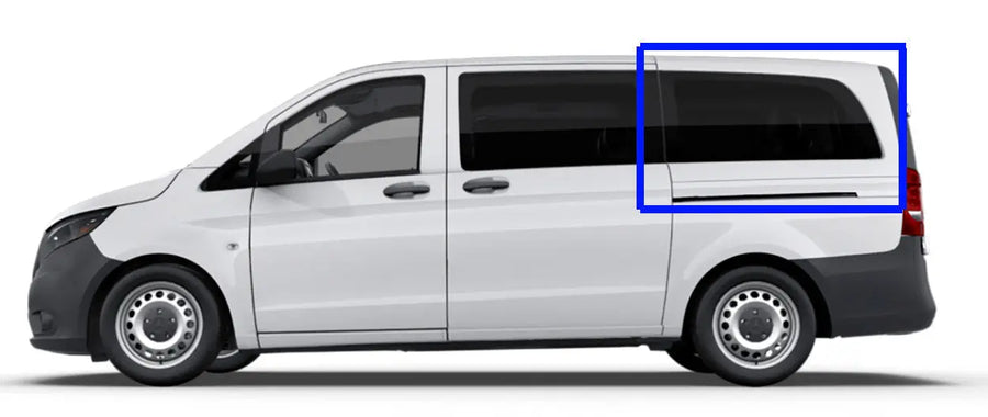 VWD Mercedes Metris Van Fixed Windows for 2015+ Models - Driver Side Rear Quarter Panel 135WB (DTVT003) | Replacement Part for Commercial Vans & Delivery Vehicles