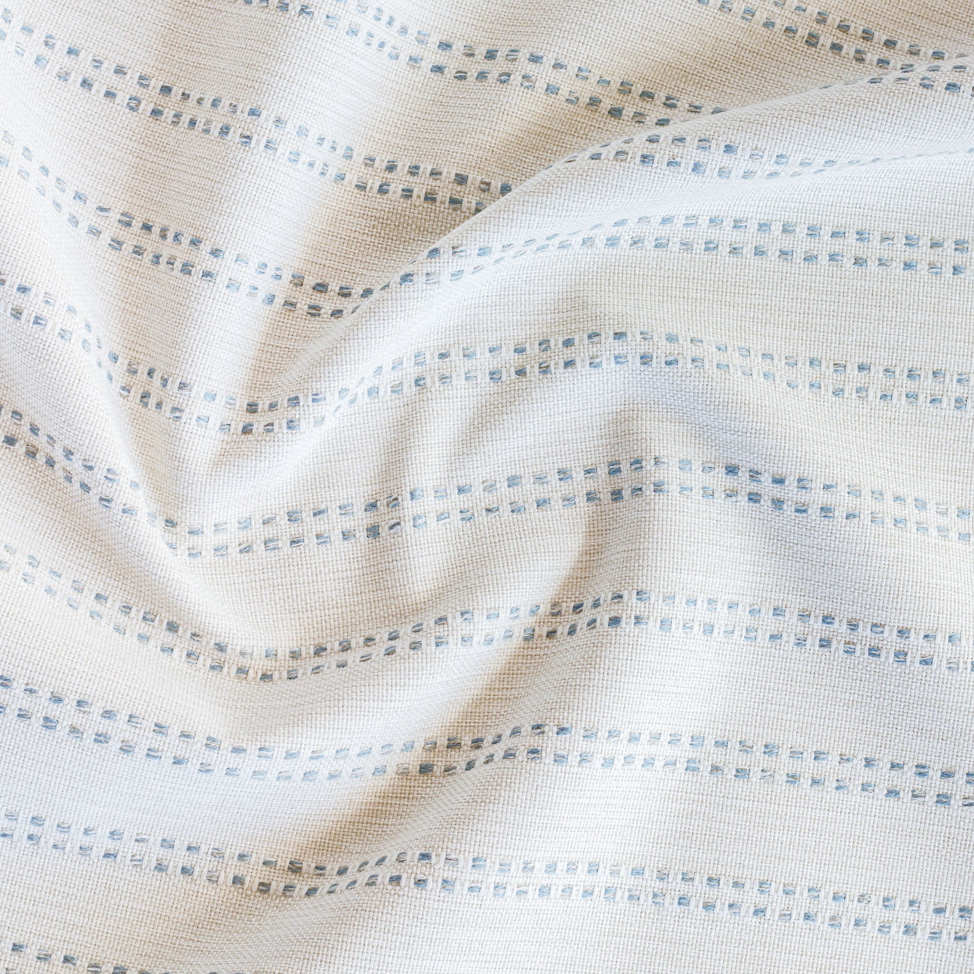 Elodie Stripe Fabric - Sky Blue Cotton Blend Textile for Upholstery, Curtains & DIY Crafts | Premium Home Decor Material for Sofas, Pillows & Sewing Projects