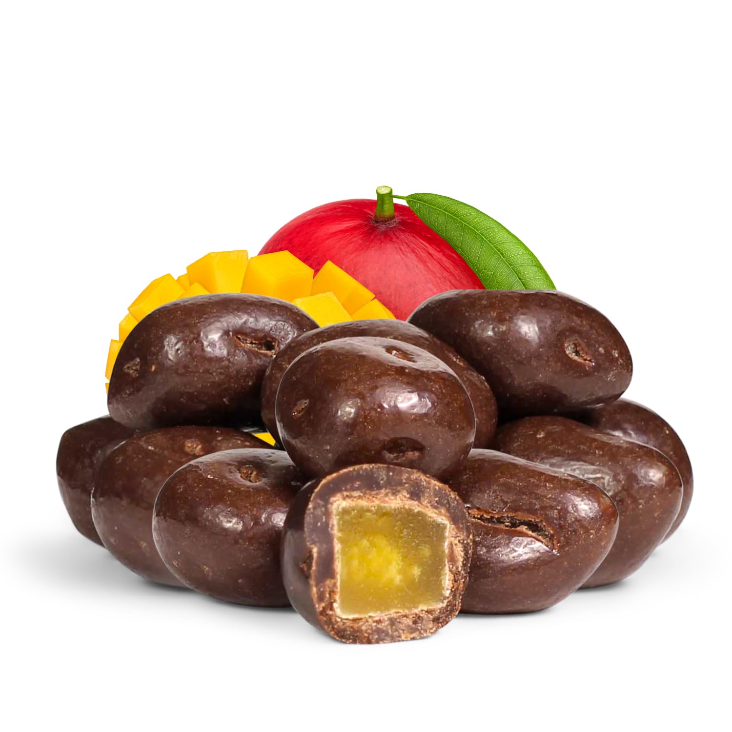 Premium Milk Chocolate Covered Dried Mango Slices - 12oz Resealable Bag | Gourmet Chocolate Fruit Snacks | Kosher & Dairy Treats | Perfect for Office Snacks, Gift Baskets & Healthy Desserts