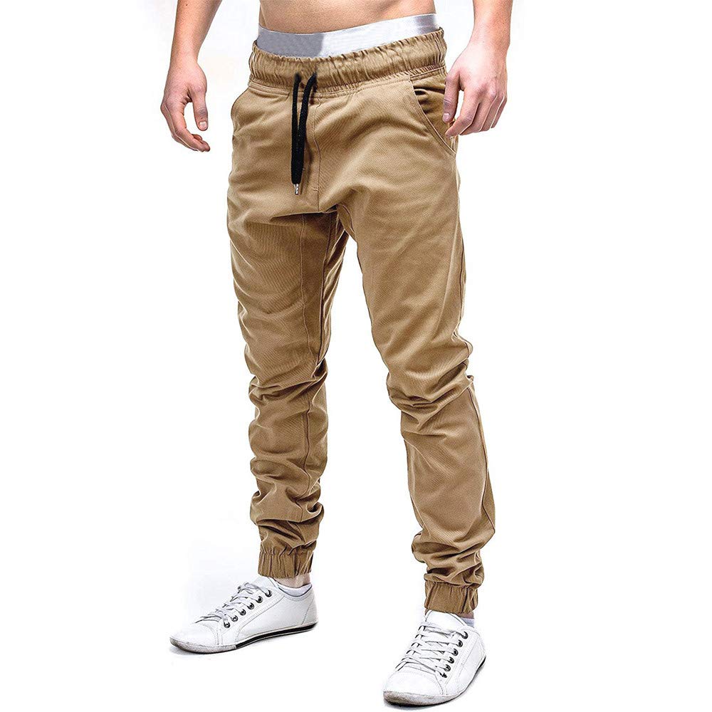 Men's Low Waist Athletic Jogger Pants - Classic Fit Drawstring Casual Cargo Trousers for Running, Gym & Streetwear | Durable & Comfortable Performance Wear