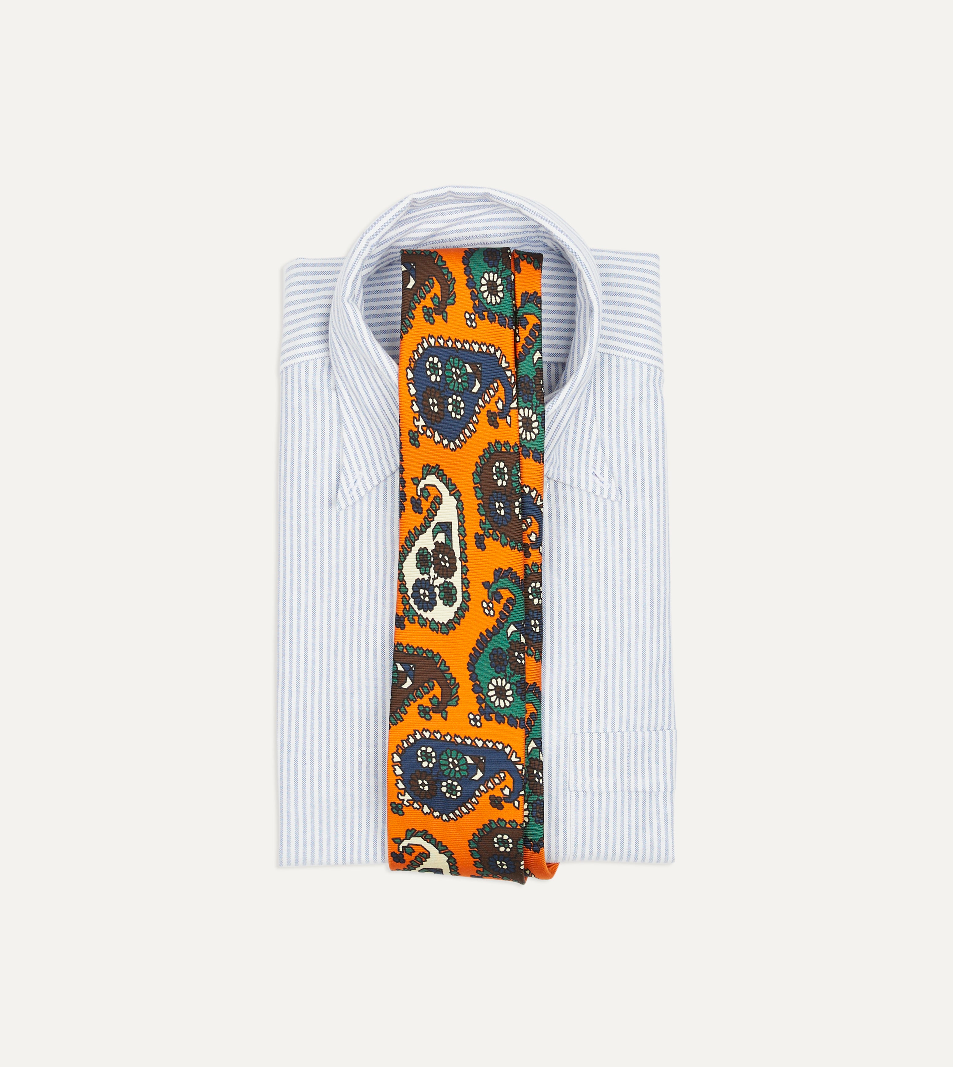 Stylish Orange Geometric Paisley Print Silk Necktie for Men - Perfect for Business, Weddings & Formal Occasions