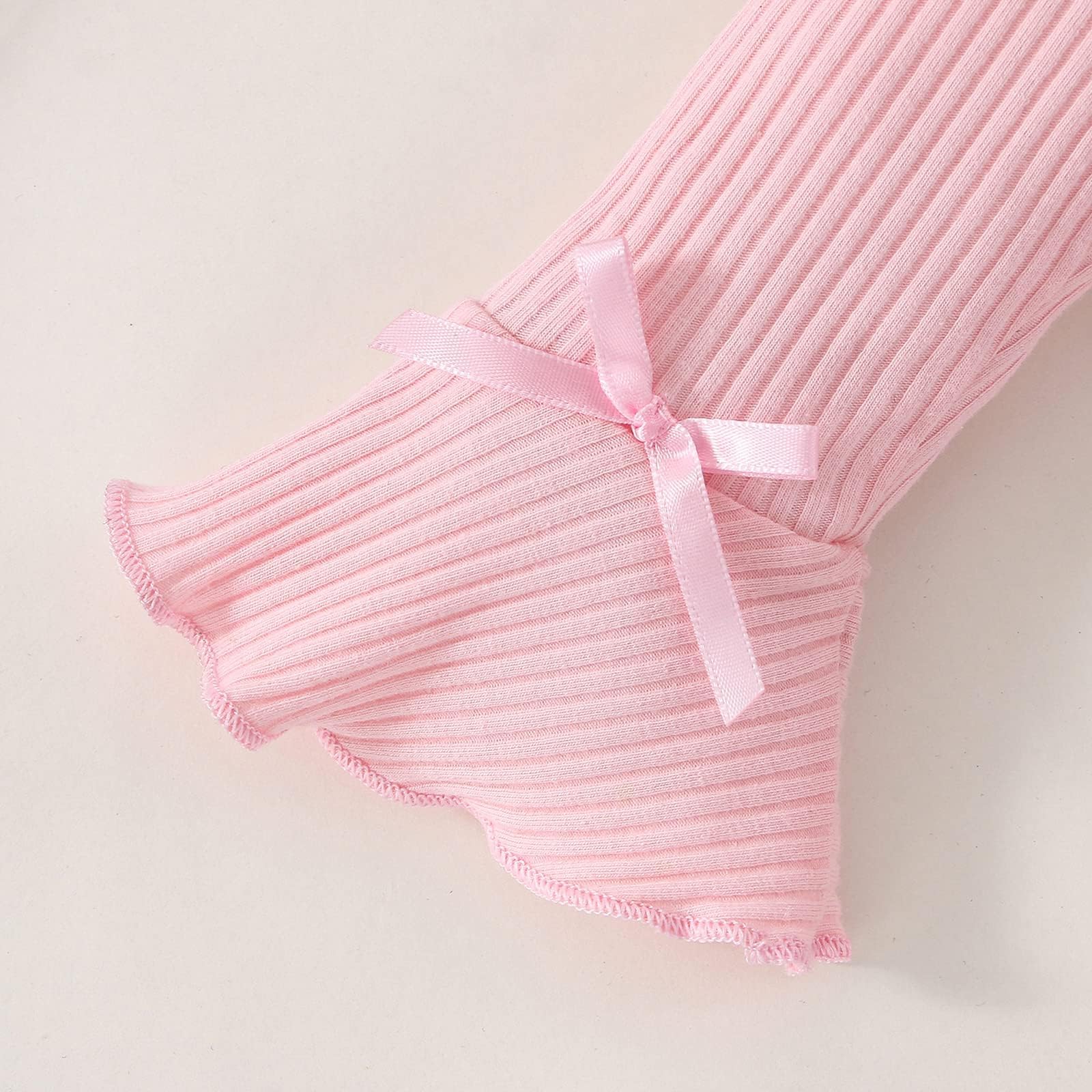**Stretchy Flare Pants for Toddler & Baby Girls - Soft Fleece Leggings with Ruffles (5-Pack) - Perfect for Playtime, Daycare & Winter Outfits**
