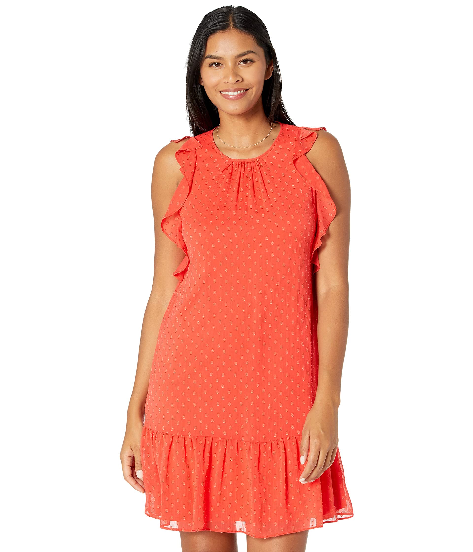 Tommy Hilfiger Women's Clip Dot Chiffon Trapeze Dress - Floral Print Summer Casual Dress for Women | Perfect for Brunch, Beach Vacations & Date Nights