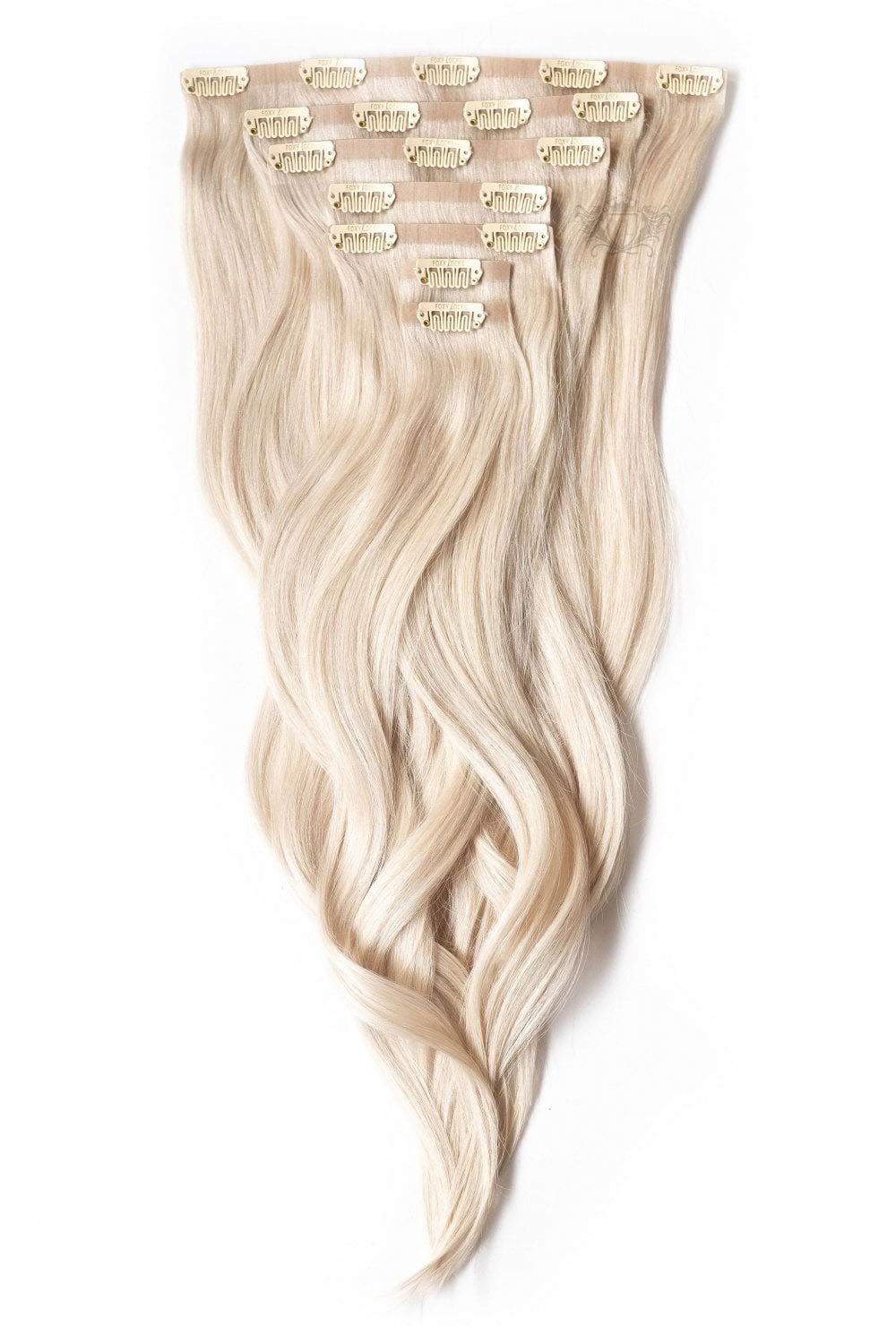 Foxy Locks Deluxe Clip-In Human Remy Hair Extensions 20+ Natural Shades - 18/20 Inch (18