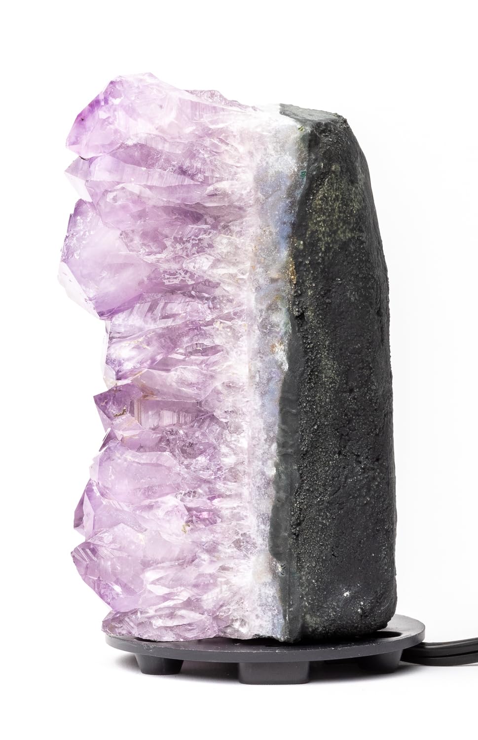 DesertUSA Natural Amethyst Crystal Cluster Dimmable LED Lamp - Purple Healing Stone Night Light for Bedroom, Meditation & Yoga Room Decor