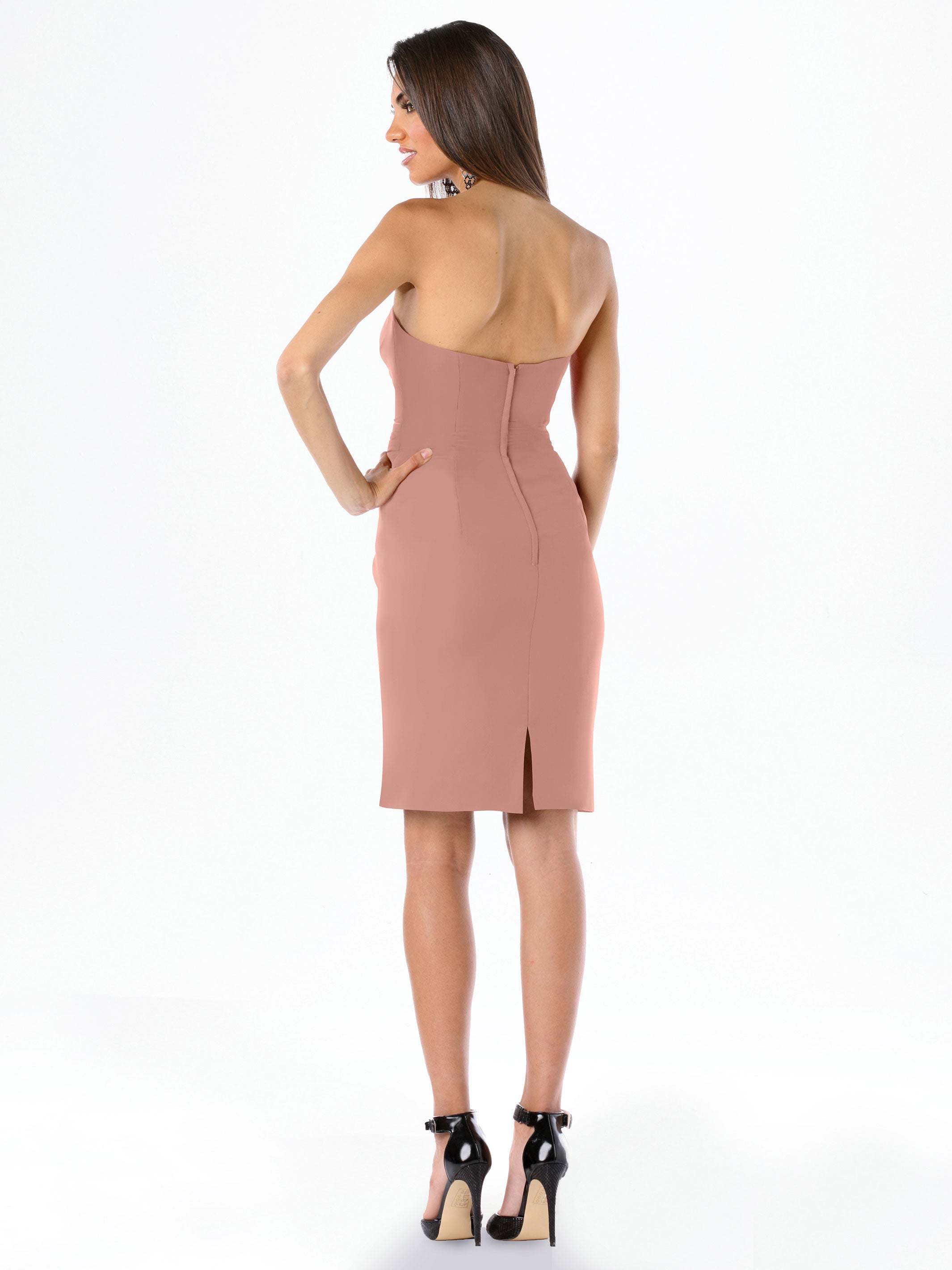 Elegant 80041 Knee-Length Chiffon Bridesmaid Dress with Sweetheart Neckline - Perfect for Weddings, Parties & Formal Events