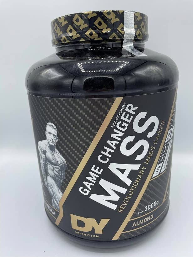 Dorian Yates Game Changer Mass Gainer Protein Powder - 3000g (6.6 lbs) Almond Flavor for Muscle Growth & Recovery | Post-Workout Shake for Bodybuilding & Fitness Enthusiasts