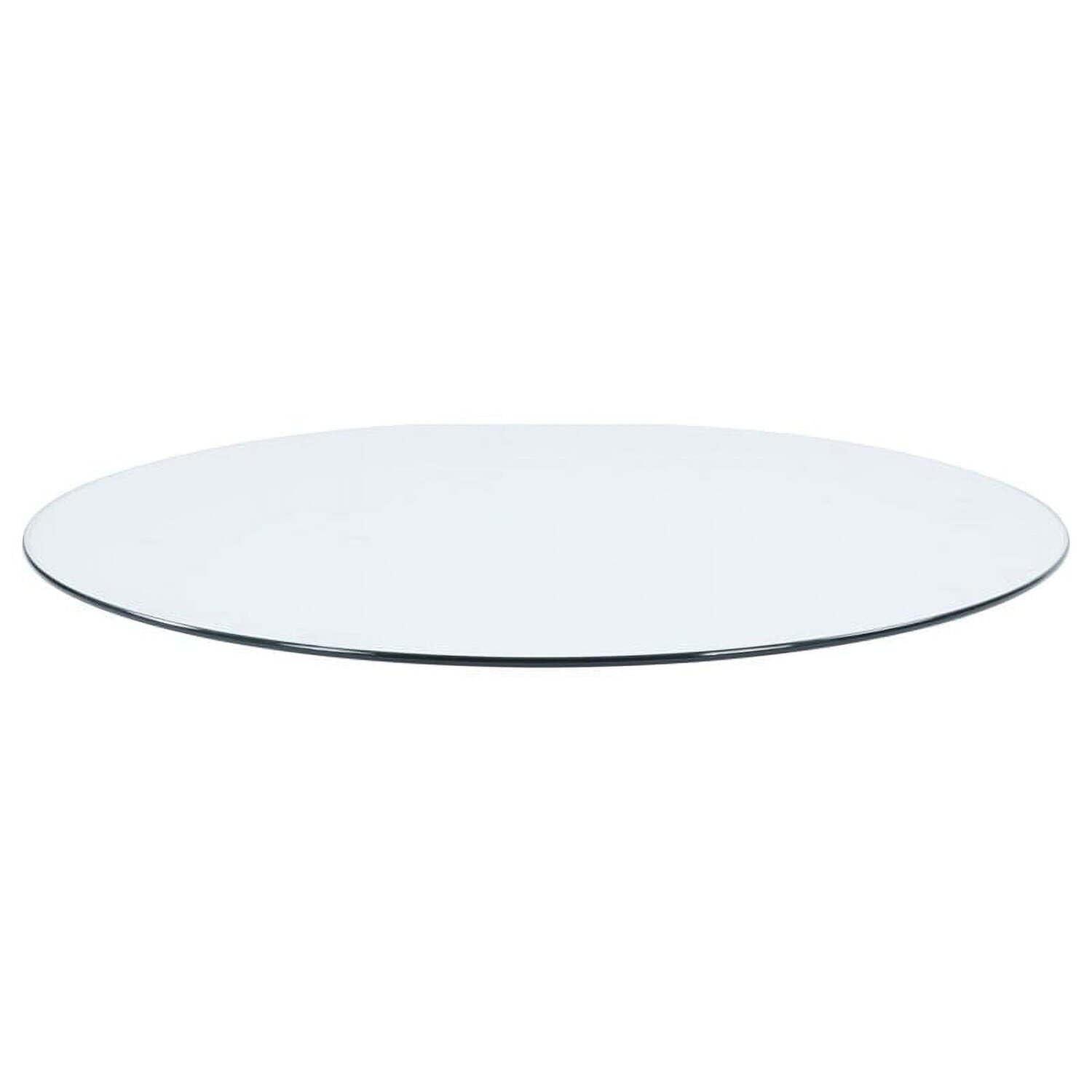 Clear Glass Dining Table with Silver Coaster Base - Modern & Stylish for Kitchen, Dining Room, or Outdoor Patio