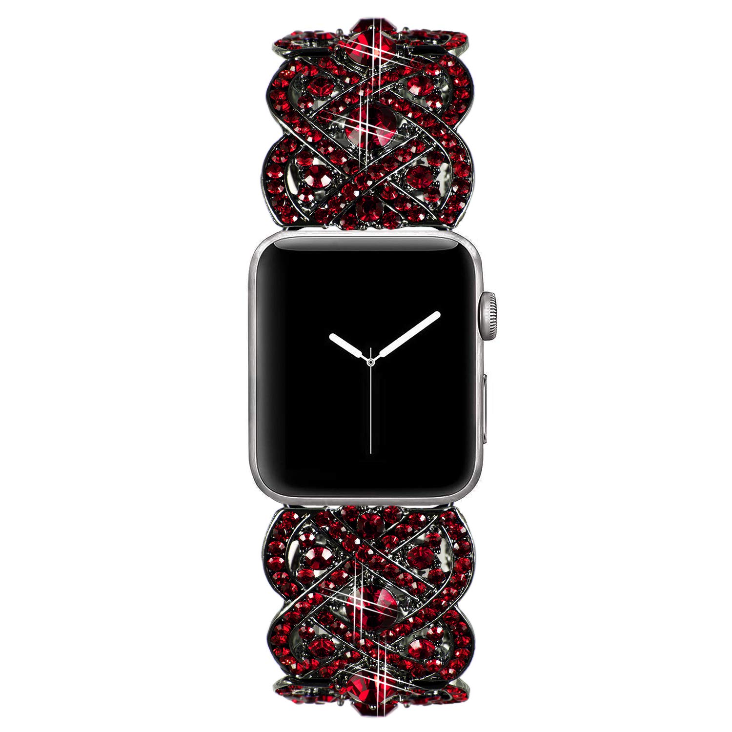 VIQIV Bling Bands for Apple Watch 40mm 44mm - Diamond Rhinestone Stainless Steel Metal Bracelet Strap for Women - Compatible with iWatch Series 1/2/3/4 - Perfect for Parties, Weddings & Everyday Fashion Accessories