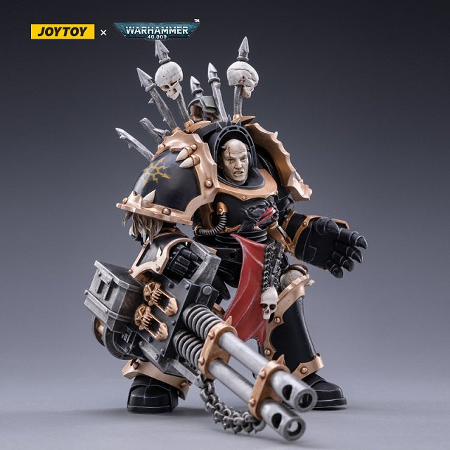JOYTOY 1/18 Scale Warhammer 40K Black Legion Chaos Space Marines Action Figure - Chaos Brother Gornoth Collectible Model for Display & Wargaming Scenes