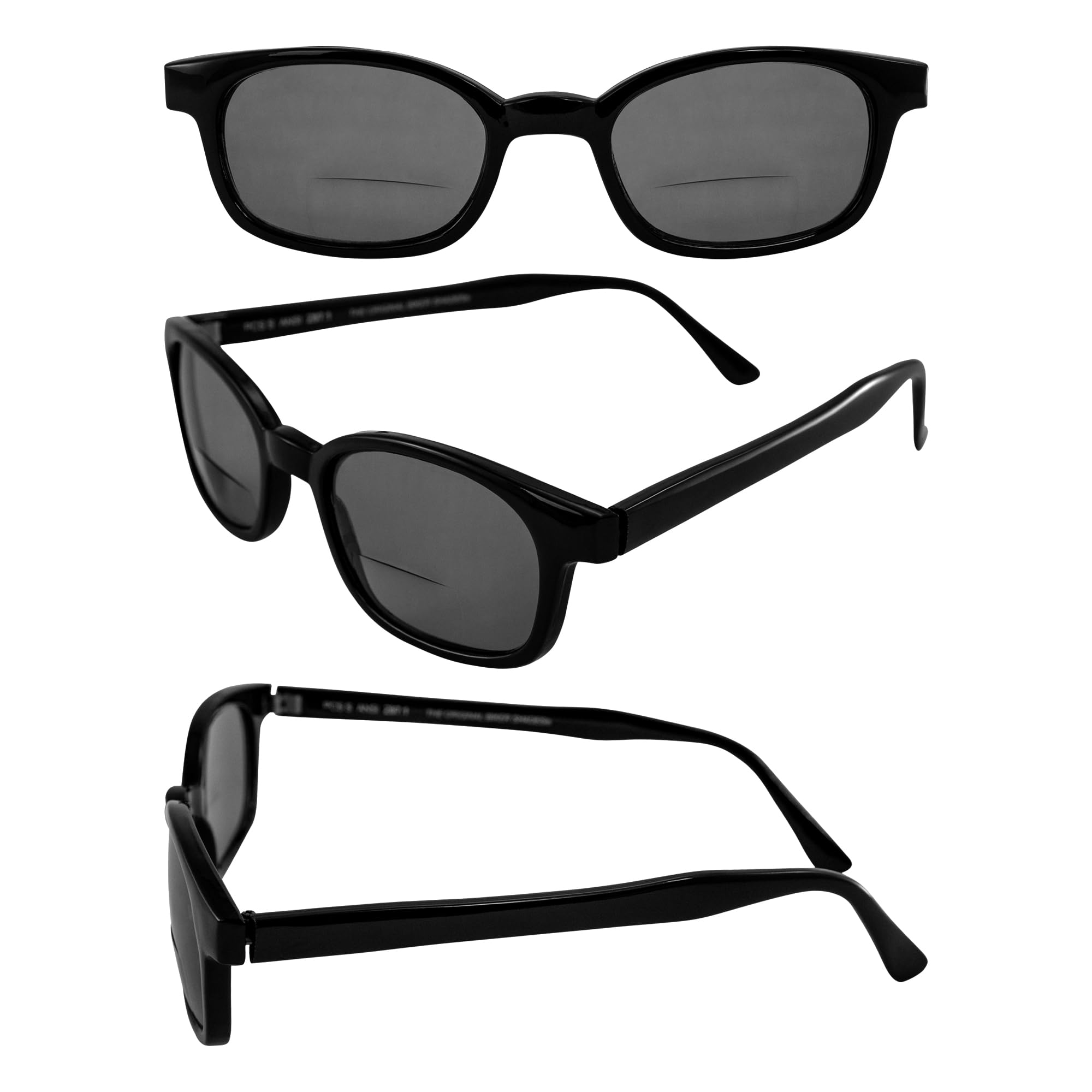 Pacific Coast Sunglasses X-Kd Readerz Smoke Lens 1.75 Rectangular Reading Sunglasses for Men & Women - Black Frame, 55mm Lens Width, 60mm Temple Length - Perfect for Driving, Reading & Outdoor Activities