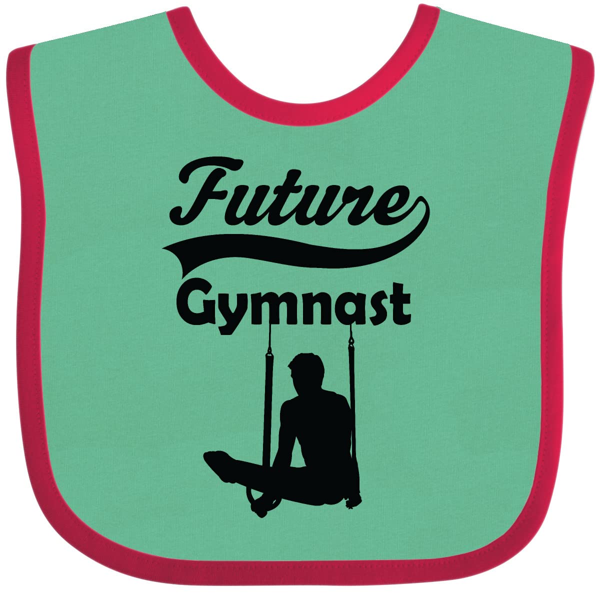 Inktastic Future Gymnast Baby Boy Bib - Soft Cotton Drool Bibs for Infants & Toddlers - Perfect for Feeding, Teething, and Playtime