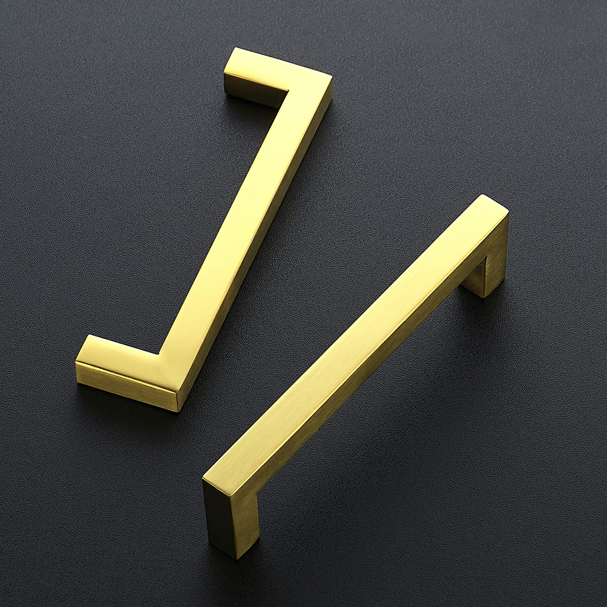 30 Pack 5 Inch Brushed Brass Square Cabinet Handles - Modern Kitchen Cabinet Pulls & Drawer Handles for Cabinets, Cupboards, Dressers & Furniture (Ideal for Home Renovation & DIY Projects)