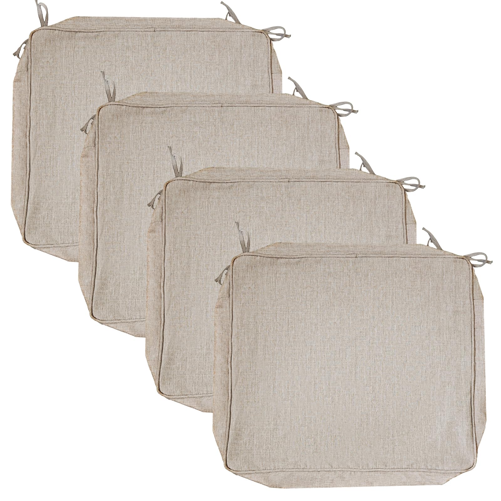 JMGBird Waterproof Outdoor Patio Cushion Covers Set of 4 - Washable Slip-Resistant Chair Seat Covers 22x20x4 Inch with Zipper - Replacement Cushion Covers for Garden, Sofa, Couch & Indoor Furniture - Perfect for Backyard, Deck, Poolside & Patio Relaxation