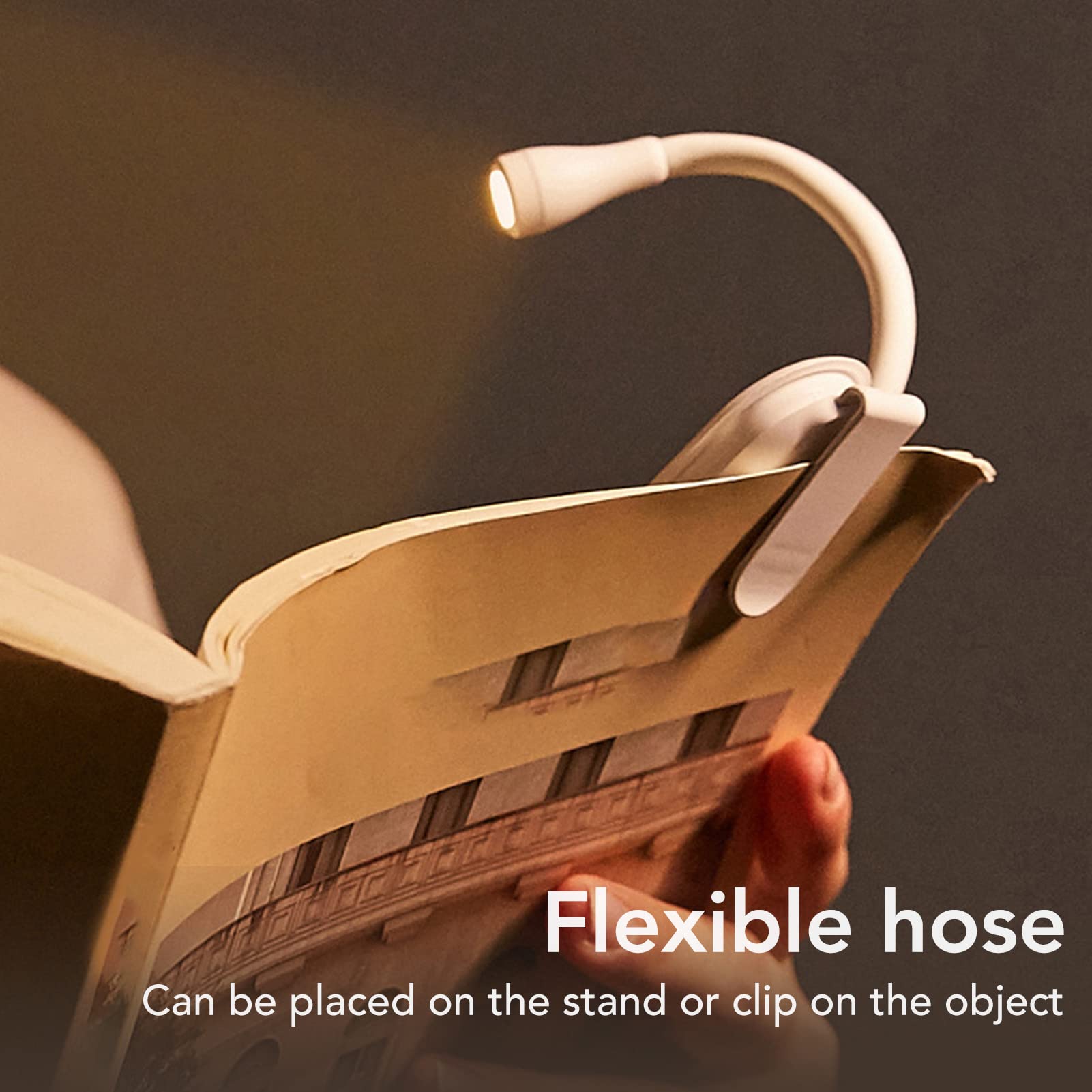 USB Rechargeable Book Light with 3 Color Modes & Adjustable Brightness - Flexible Clip On Reading Light for Night Reading, Studying, Travel & Bedtime Use