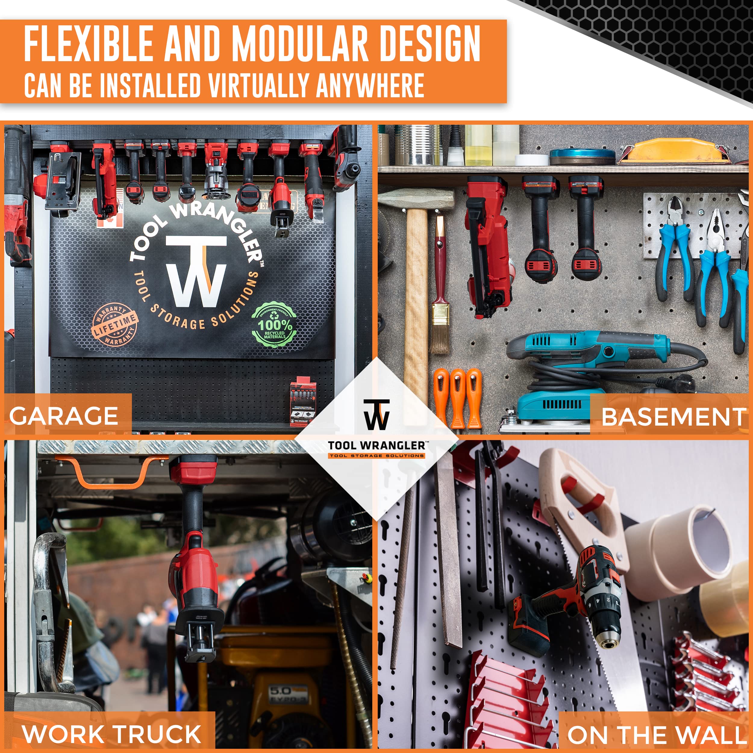 Milwaukee M18 Tool & Battery Organizer - 18pc Combo (9 Tool Holders + 9 Battery Holders) | Heavy-Duty Wall Mount for Workshop & Garage | Made in USA with Screws Included | Perfect for Milwaukee M18 Power Tools Storage & Organization