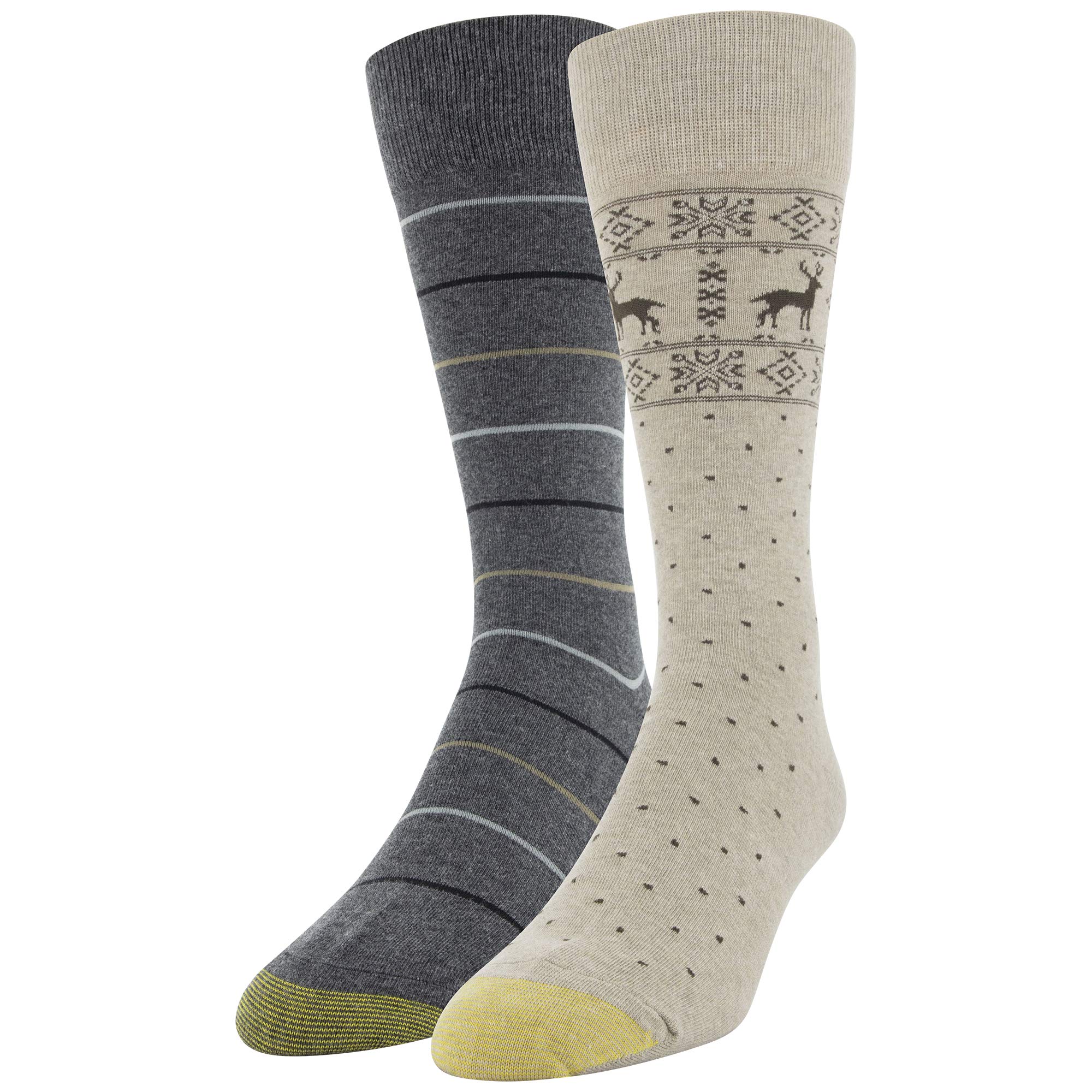 Gold Toe Men's Dress Crew Socks - 2 Pairs Pack - Comfortable Formal Socks for Business, Office & Dress Shoes