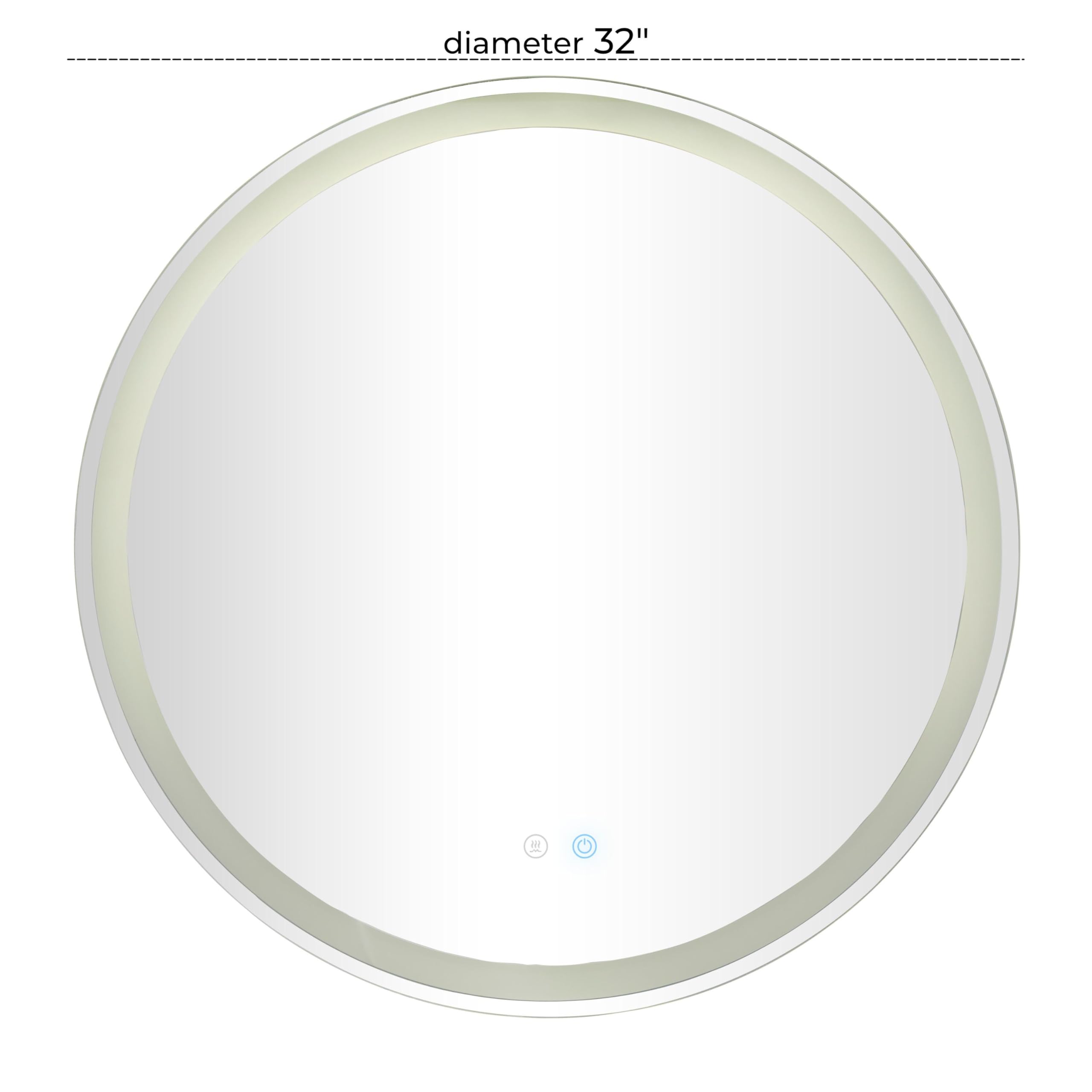 Deco 79 32x32 Inch LED Anti-Fog Bathroom Mirror with Silver Frame - Fog-Free Shaving & Makeup Mirror for Steam Showers & Vanities