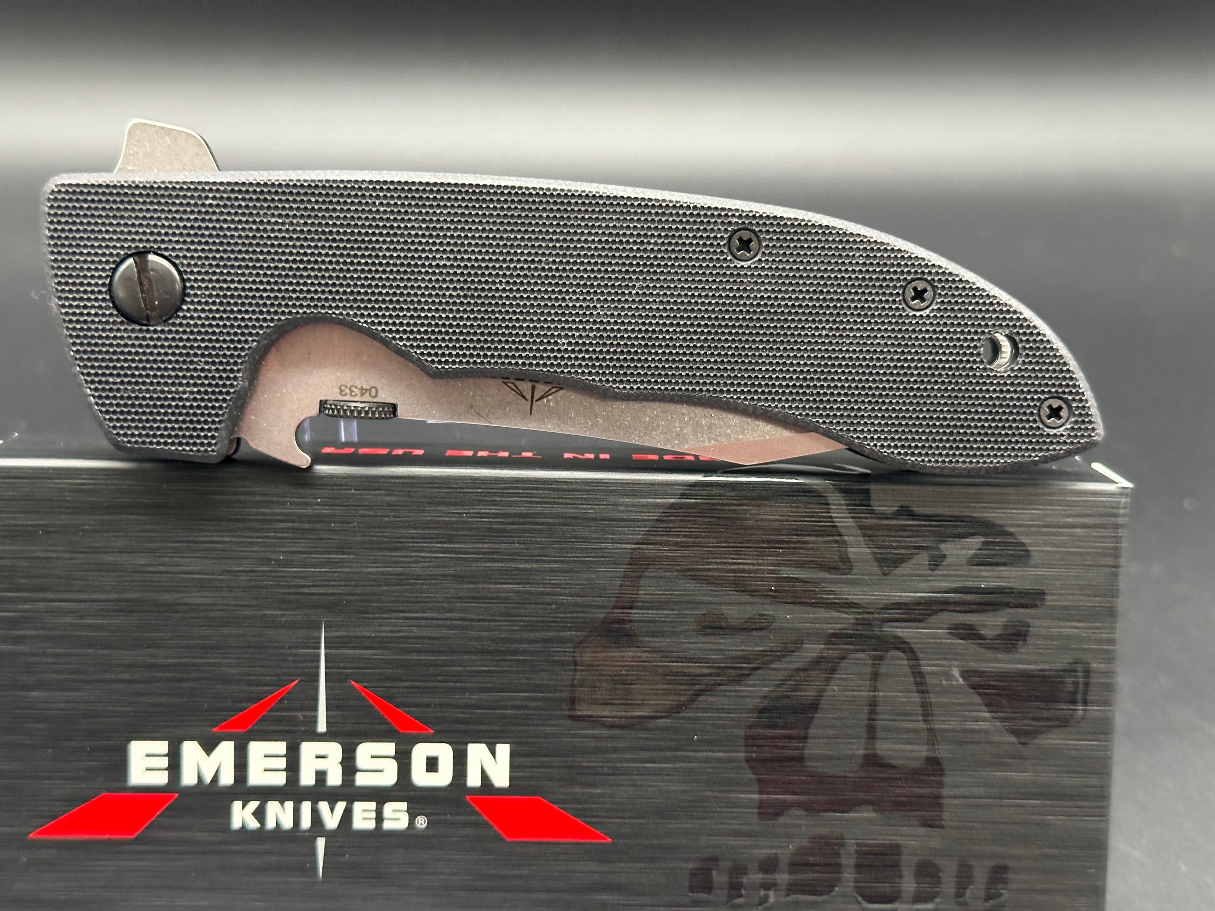 Emerson CQC-8 Folding Knife - Stonewash Finish Tactical EDC Pocket Knife for Outdoor Camping, Survival & Everyday Carry